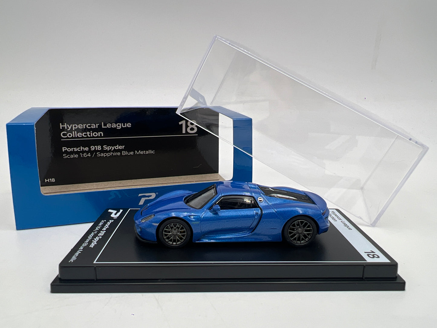 Poster Cars 1/64 Hypercar League Collection #18 Porsche 918 Spyder Blue