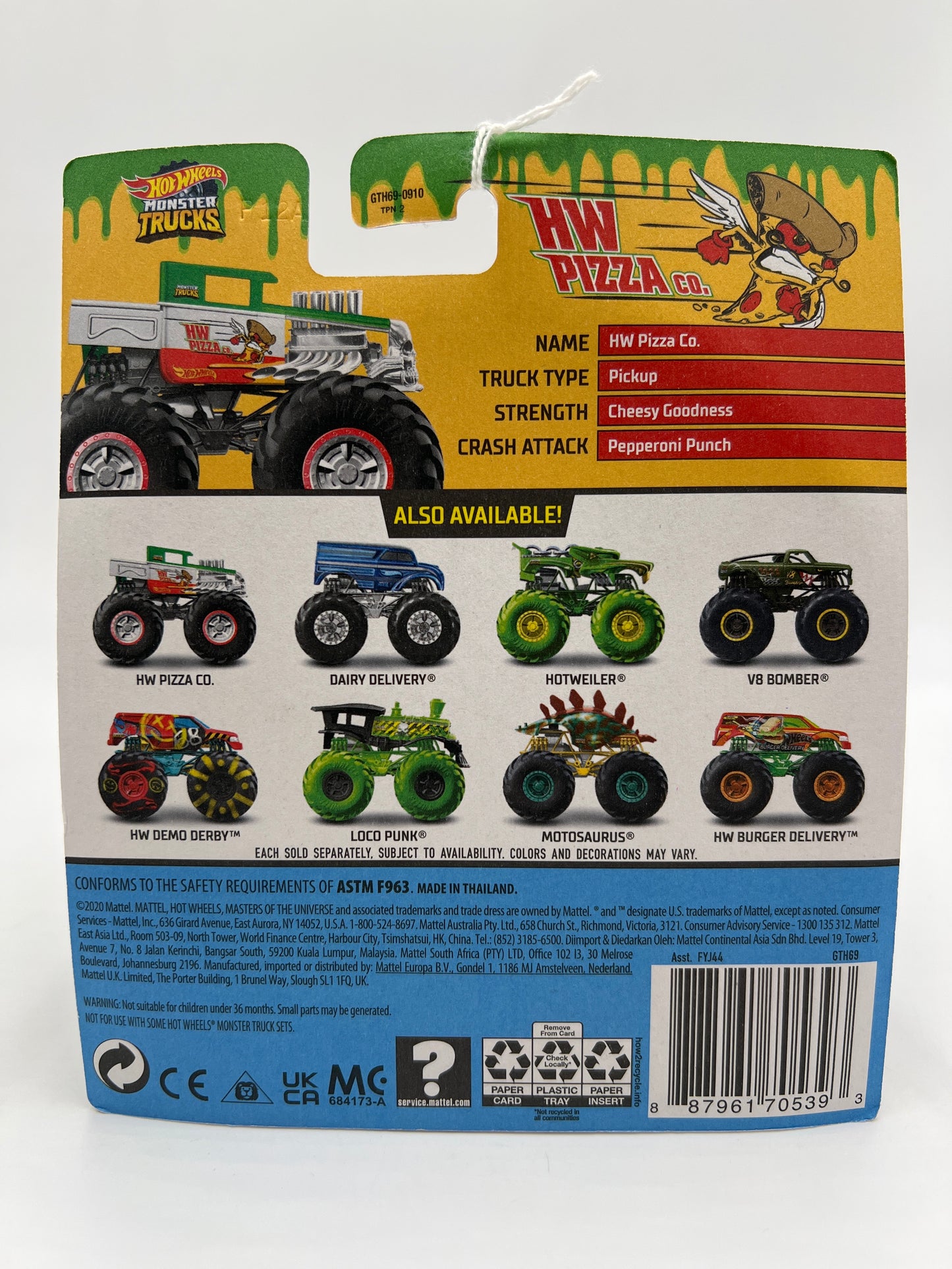 2021 Hot Wheels Monster Trucks Fast Foodie #47 HW Pizza Co Bone Shaker 129F
