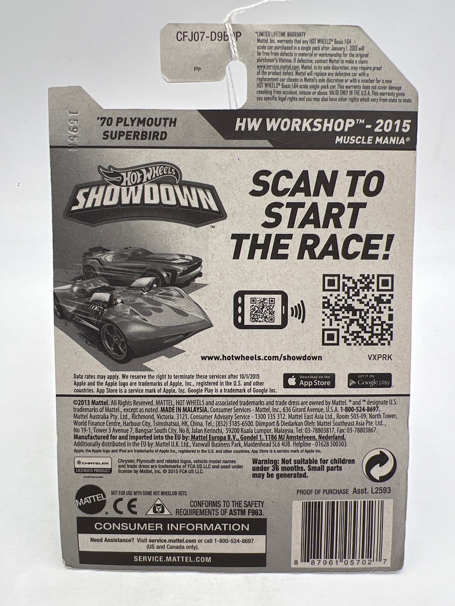 2015 Hot Wheels Workshop #229 70 Plymouth Superbird Teal 38B