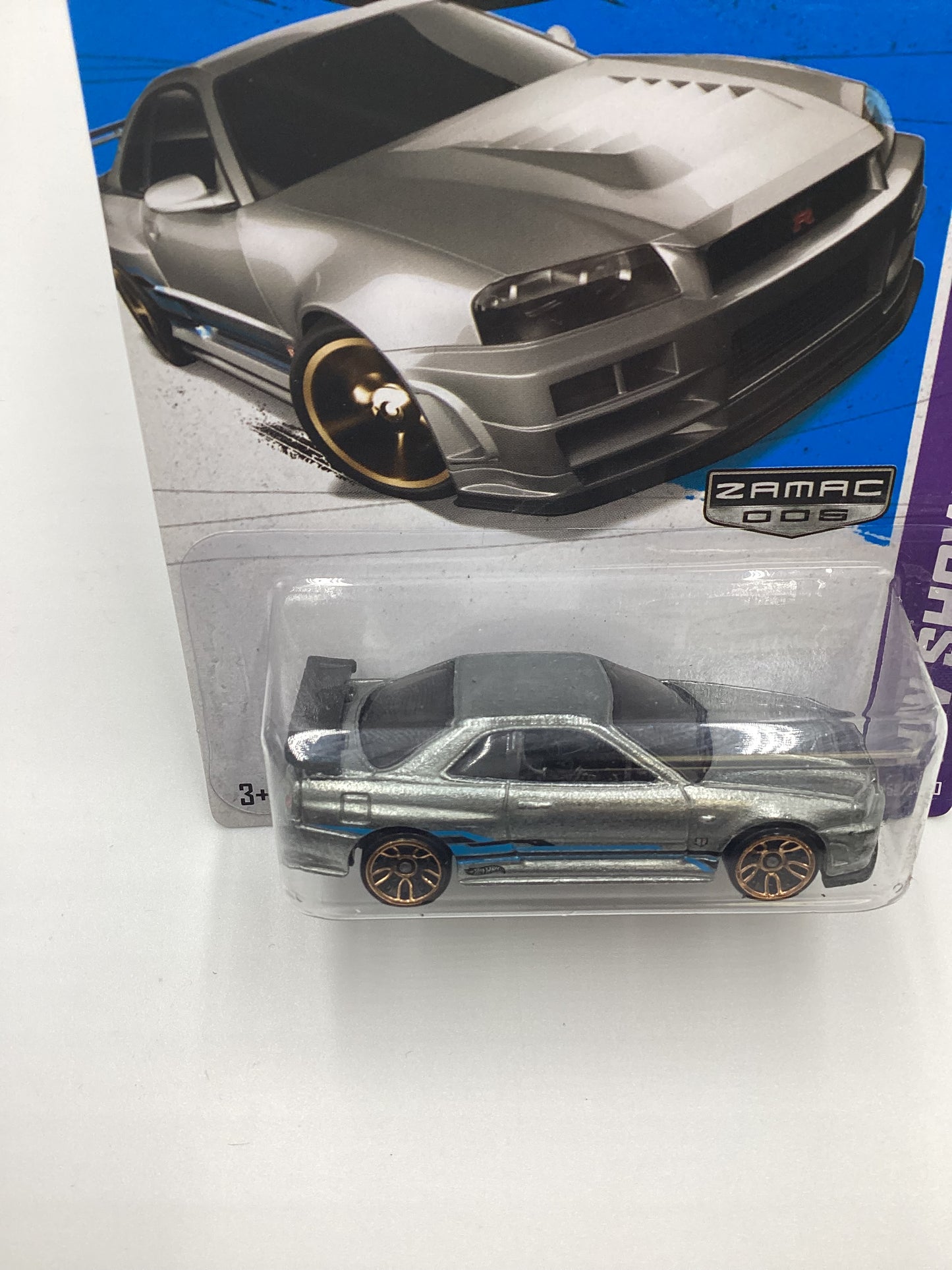 2013 Hot Wheels Zamac 006 #158 Nissan Skyline GT-R R34 W/Protector