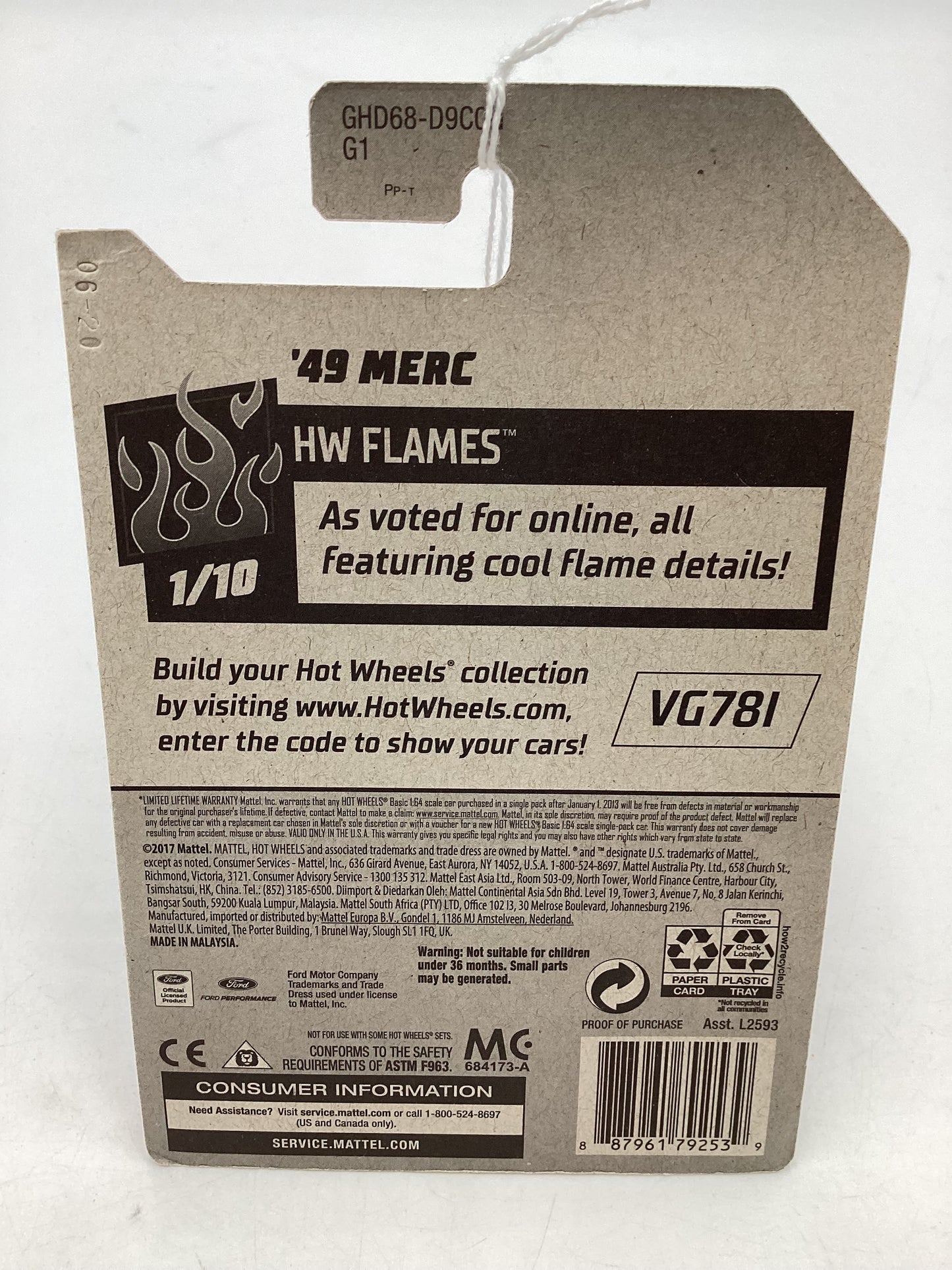 2020 Hot Wheels #219 Red 49 Merc 50E