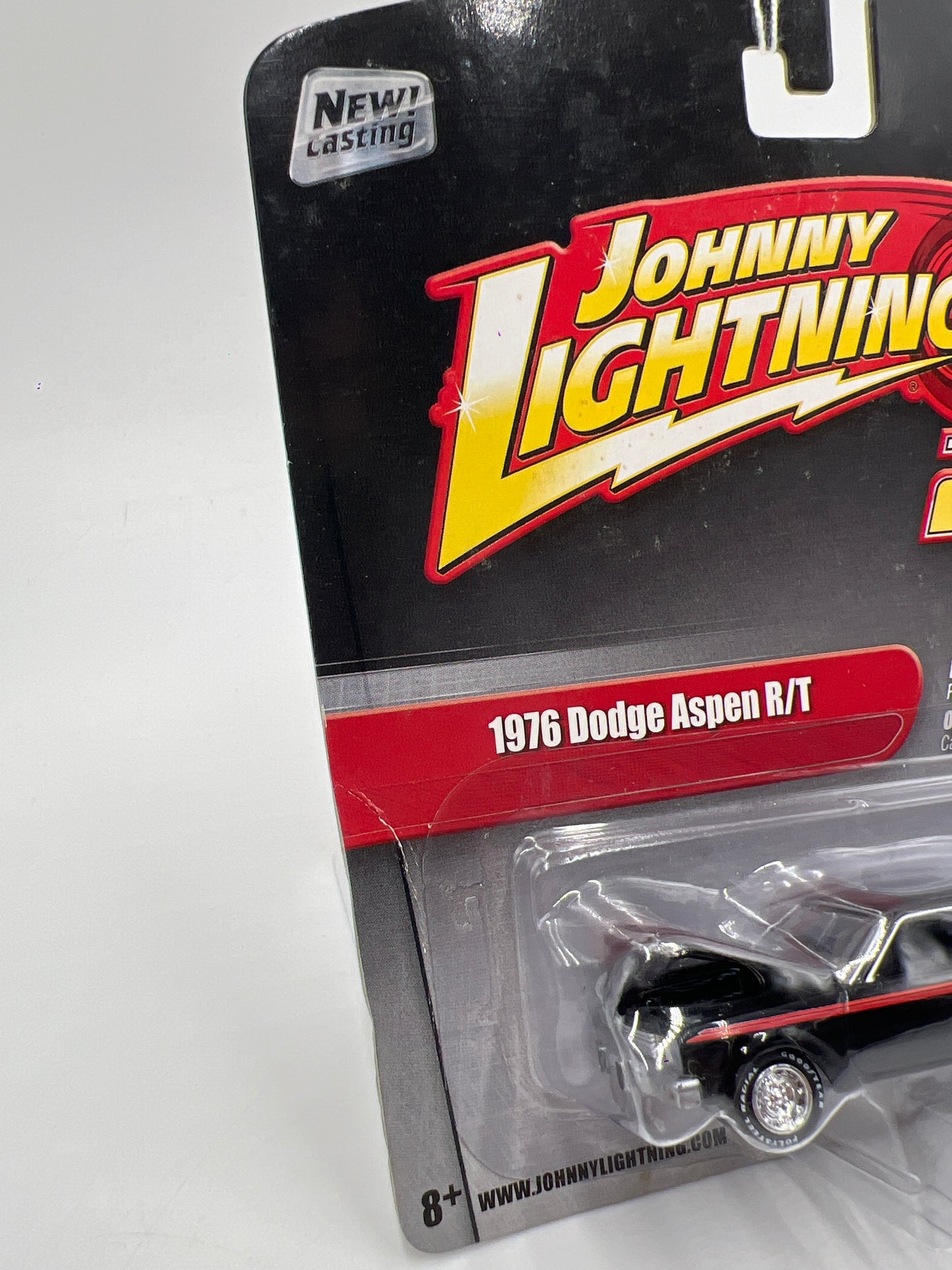 Johnny Lightning 2.0 Tomy #10 1976 Dodge Aspen R/T Black W/Rubber Tires