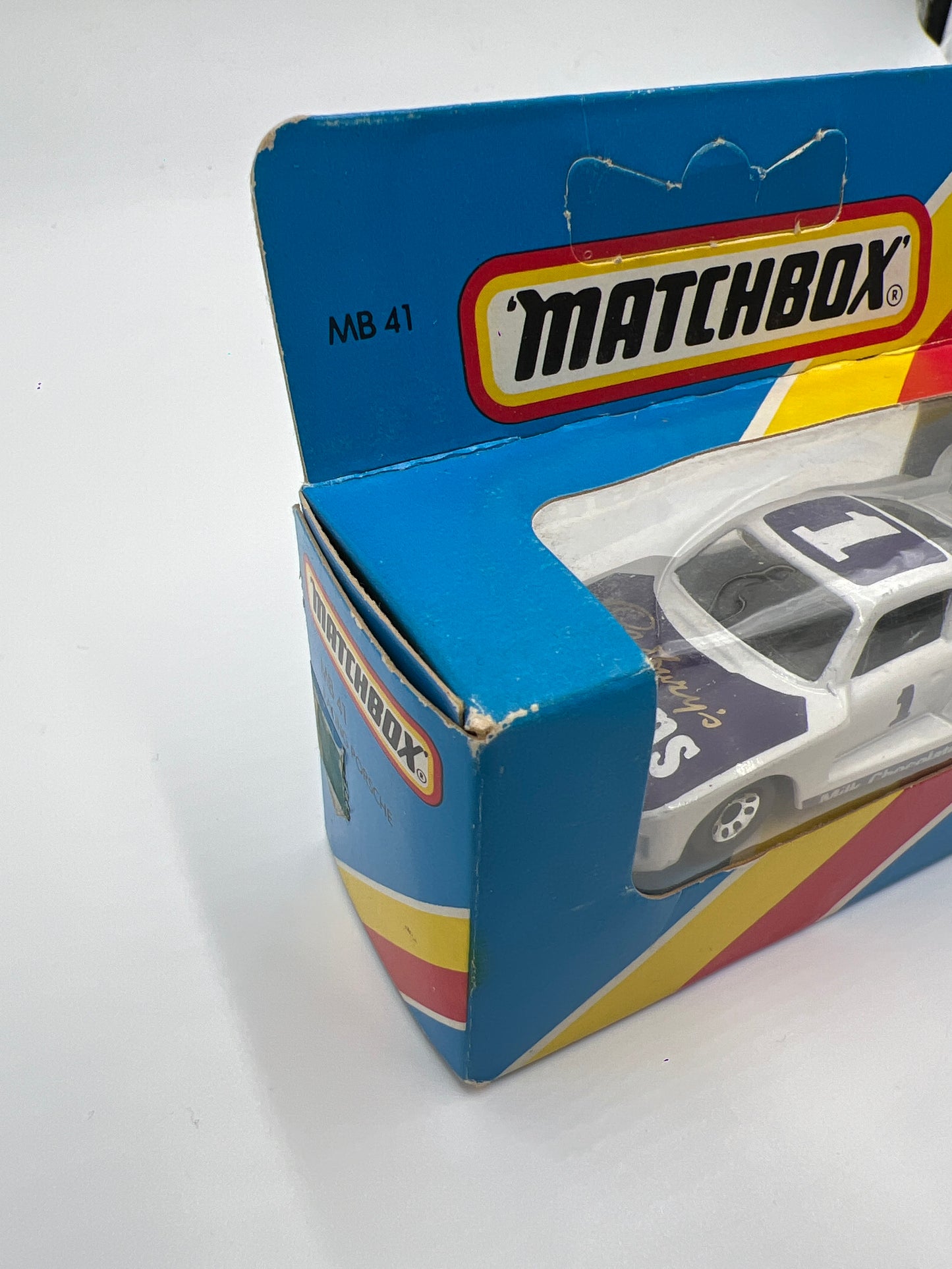 Matchbox Unpunched #41 Cadburys Buttons Racing Porsche 935 #1 White (Box Opened)