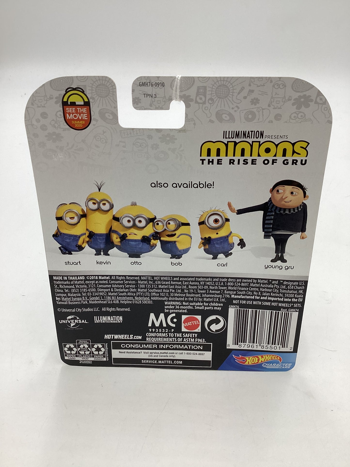 2018 Hot Wheels Character cars Minions Carl 5/6 111A