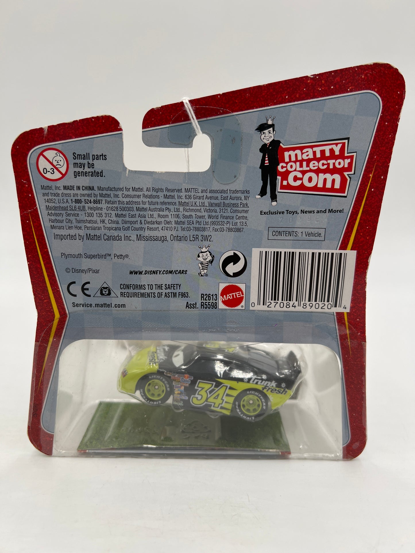 Disney Pixar The World Of Cars Rubber Tires Trunk Fresh No 34 141i