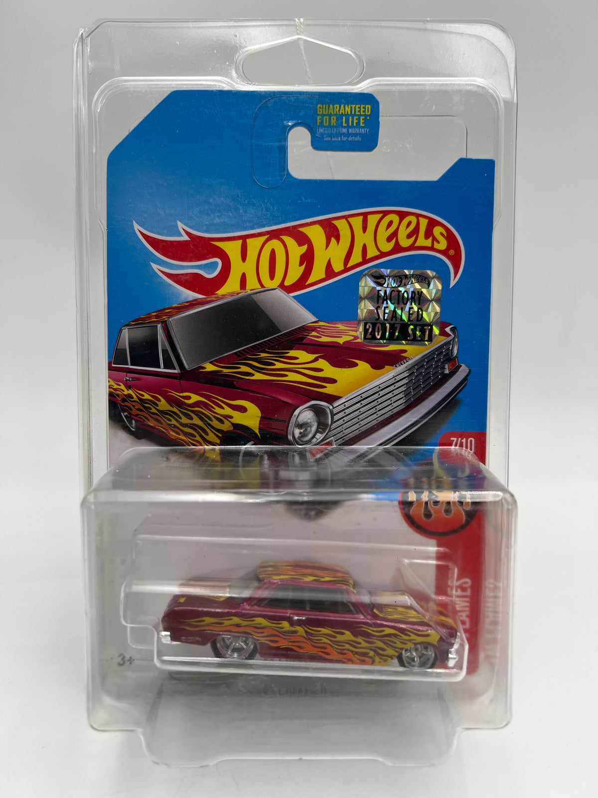 2017 Hot Wheels Factory Sealed Super Treasure Hunt 63 Chevy II Pink W/Protector