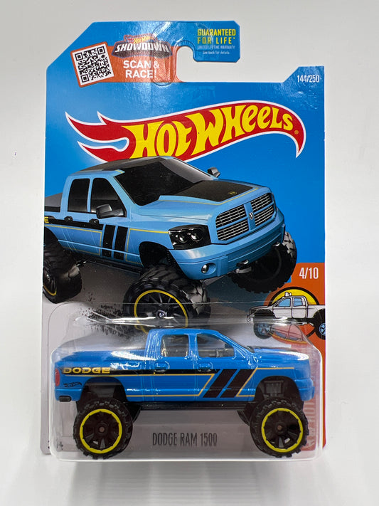 2016 Hot Wheels Walgreens Exclusive #144 Dodge Ram 1500 Blue W/Protector