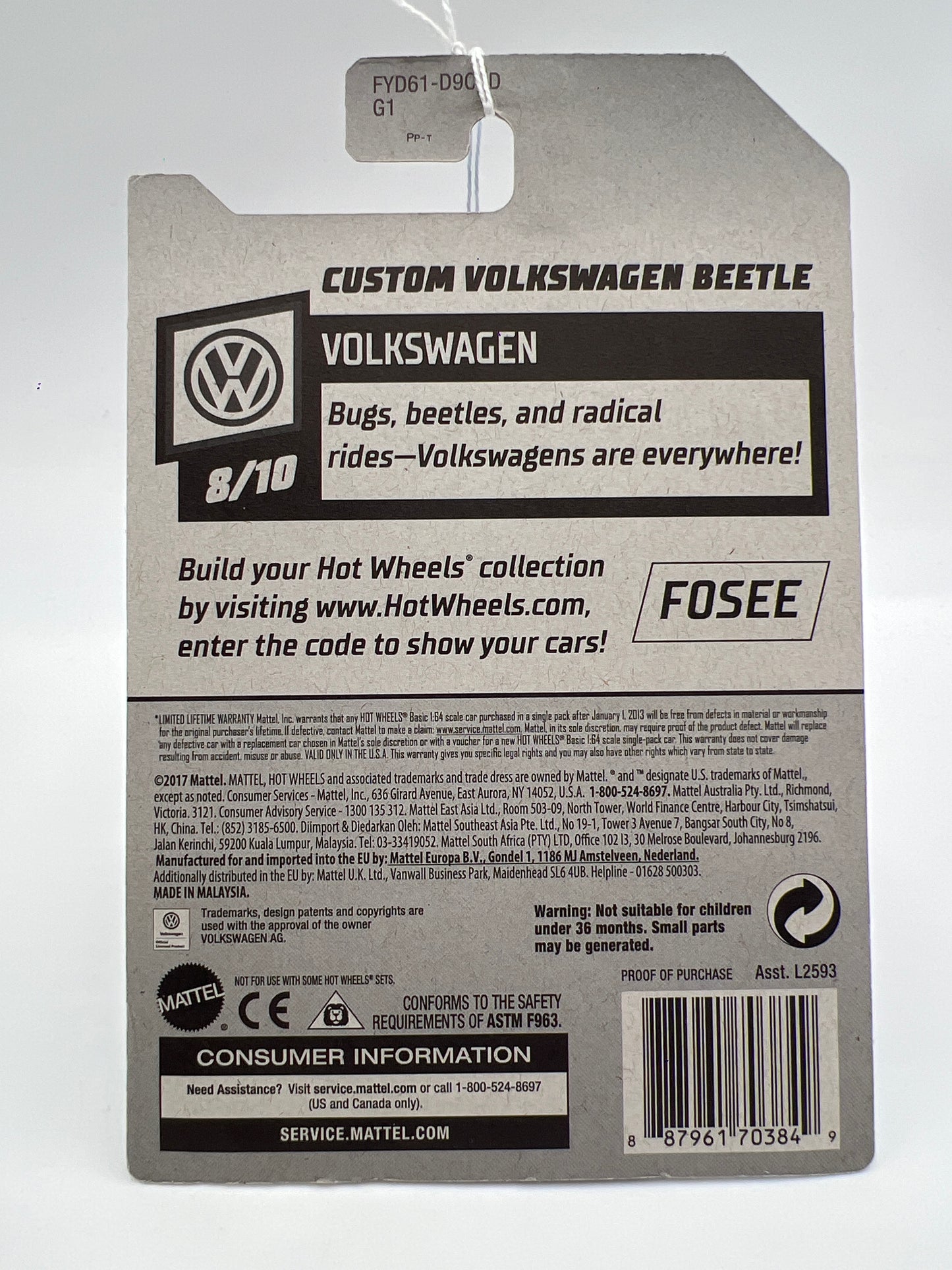 2019 Hot Wheels Volkswagen #69 Custom Volkswagen Beetle Red 96B