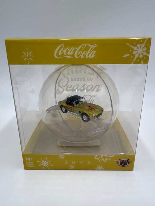 2025 M2 Machines Coca Cola Holiday Christmas Ornaments 1965 Ford Shelby Cobra Gold