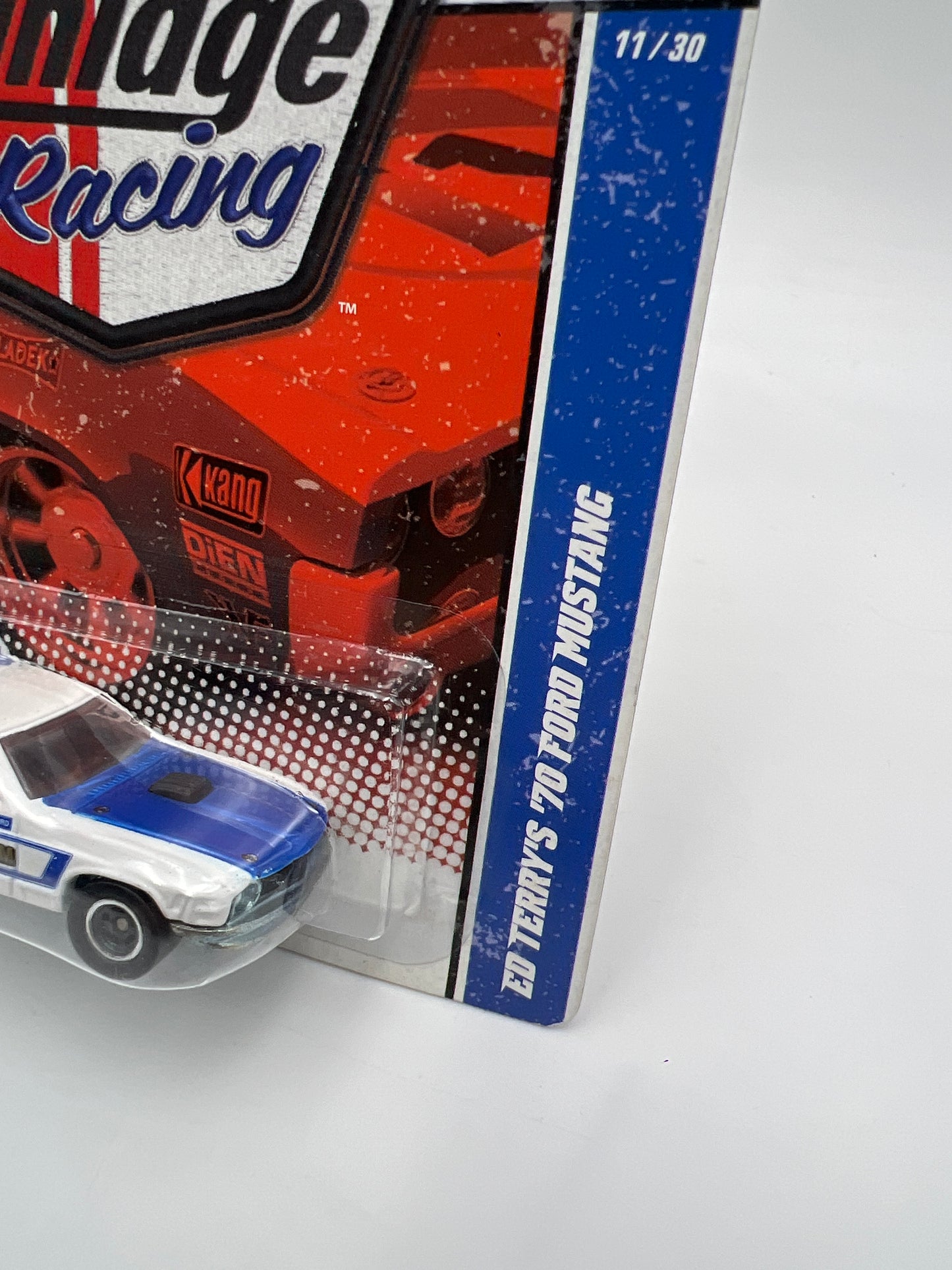 Hot Wheels Premium Vintage Racing #11 Ed Terrys 70 Ford Mustang White W/Protector