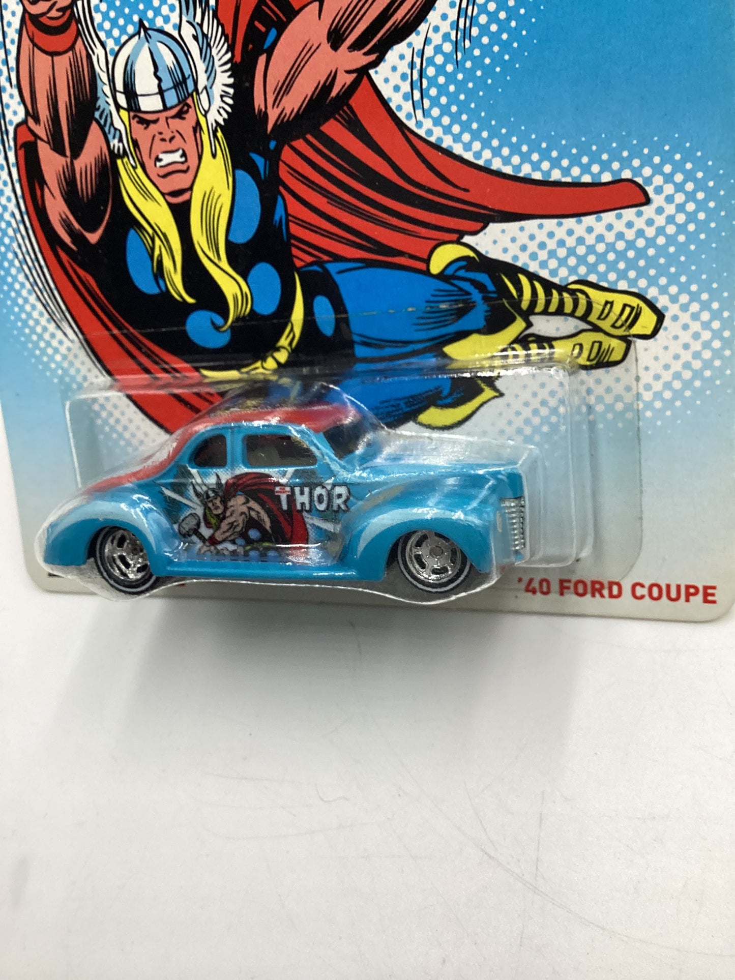 Hot wheels Pop Culture Marvel The Mighty Thor 40 Ford Coupe Light Blue 268A