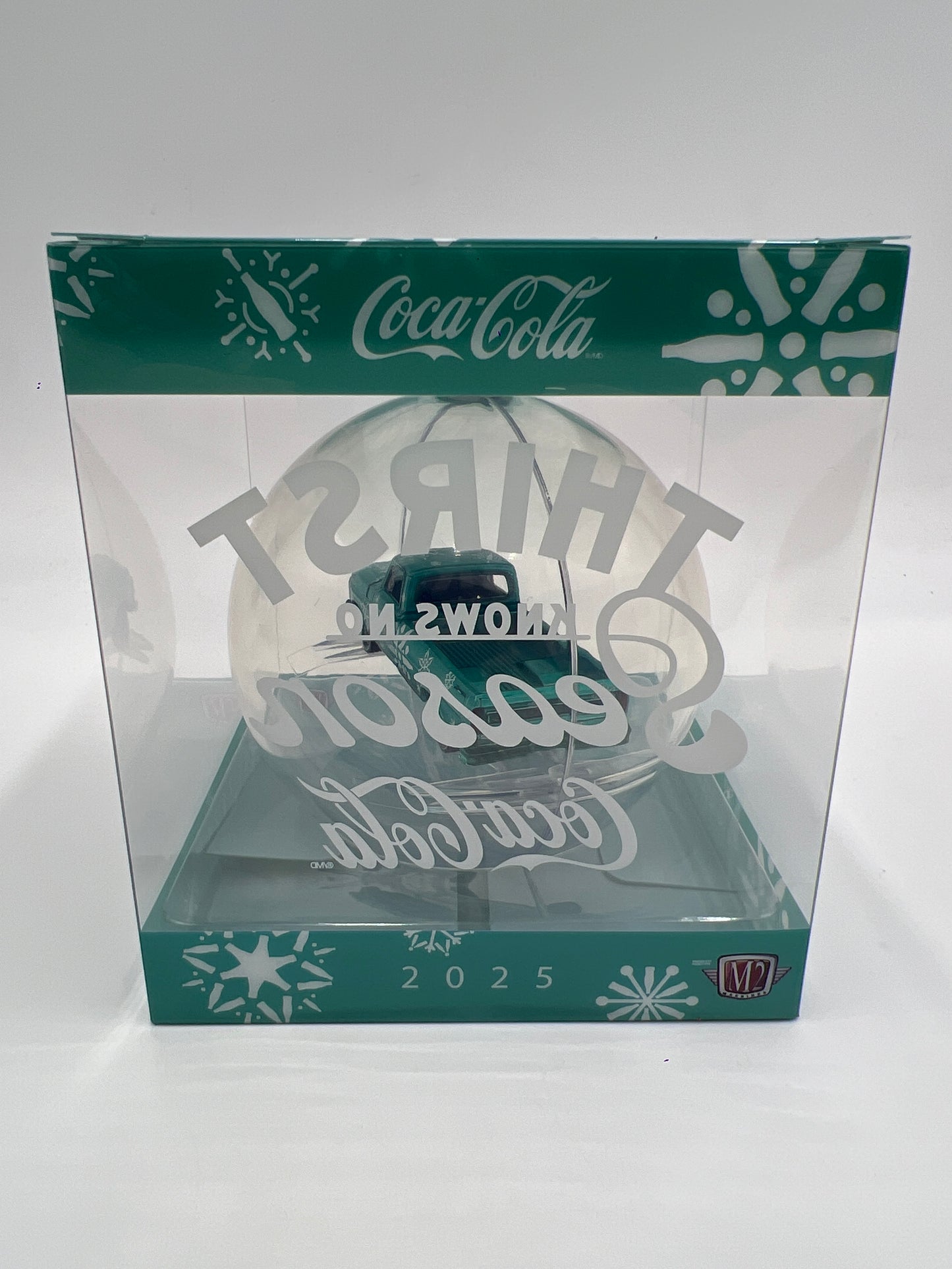 2025 M2 Machines Coca Cola Holiday Christmas Ornaments CHASE 1969 Ford F-100 Ranger Light Blue