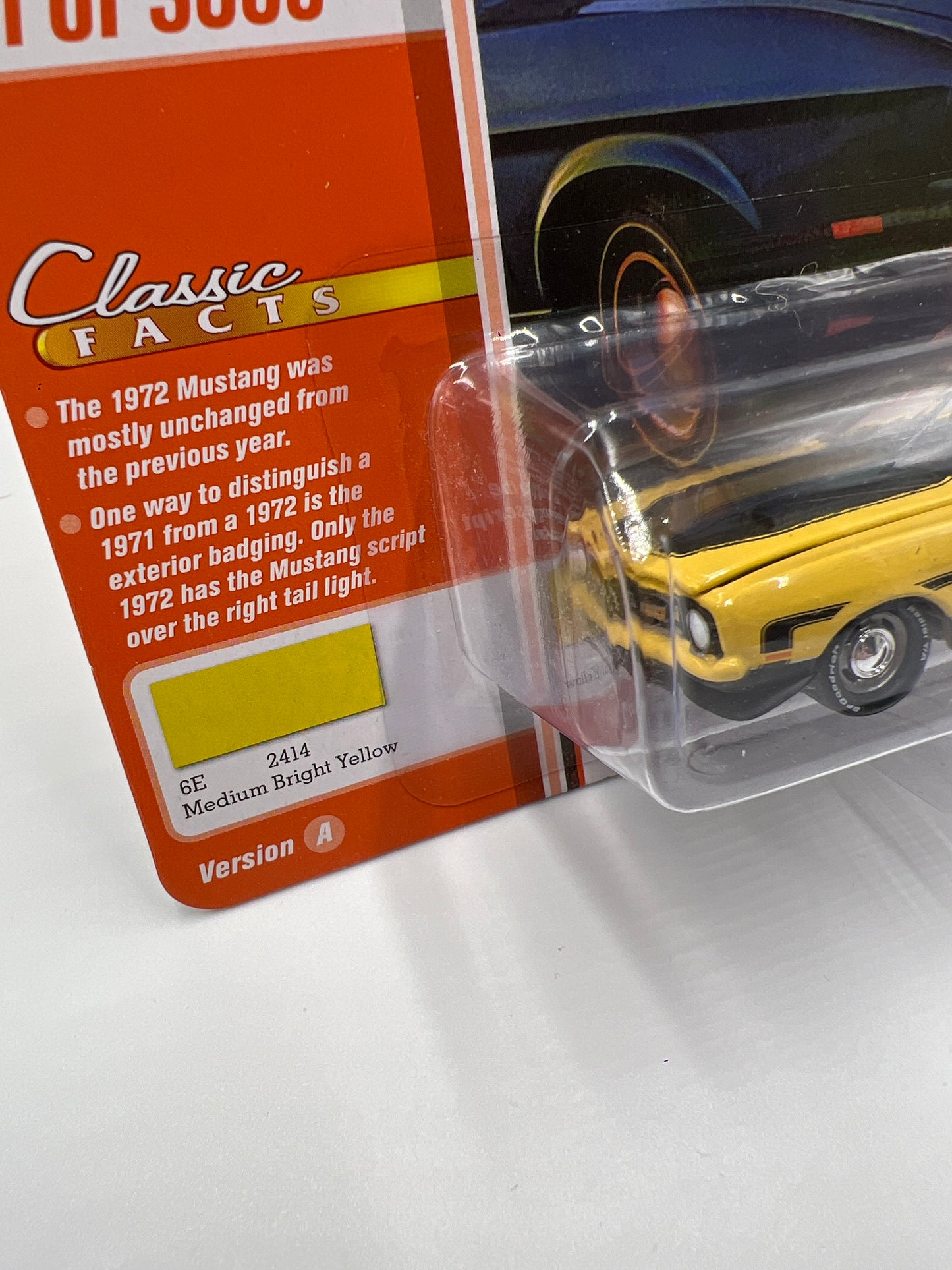 Johnny Lightning Classic Gold Collection Release 1 Version A 1972 Ford Mustang Convertible Medium Bright Yellow 228B