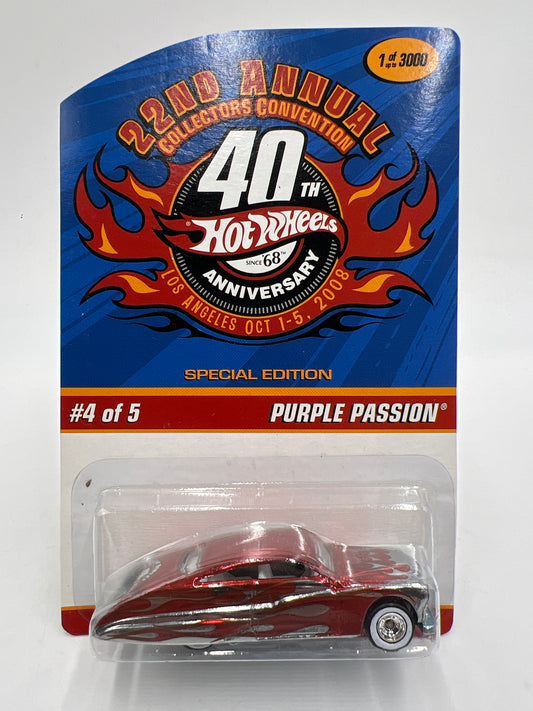 2008 Hot Wheels 22nd Annual Collectors Convention LA 1 of 3000 Purple Passion W/Protector