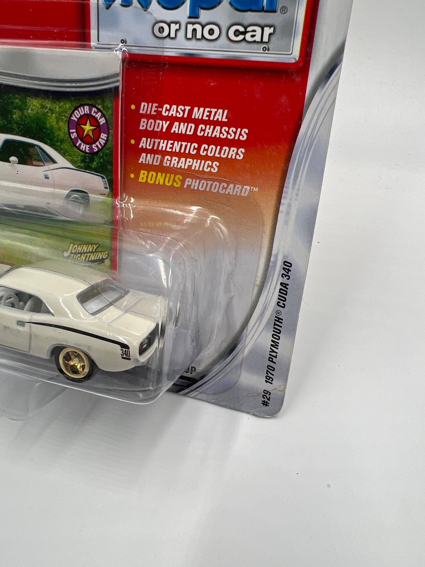 Johnny Lightning White Lightning Chase Mopar Or No Car #29 1970 Plymouth Cuda 340 White