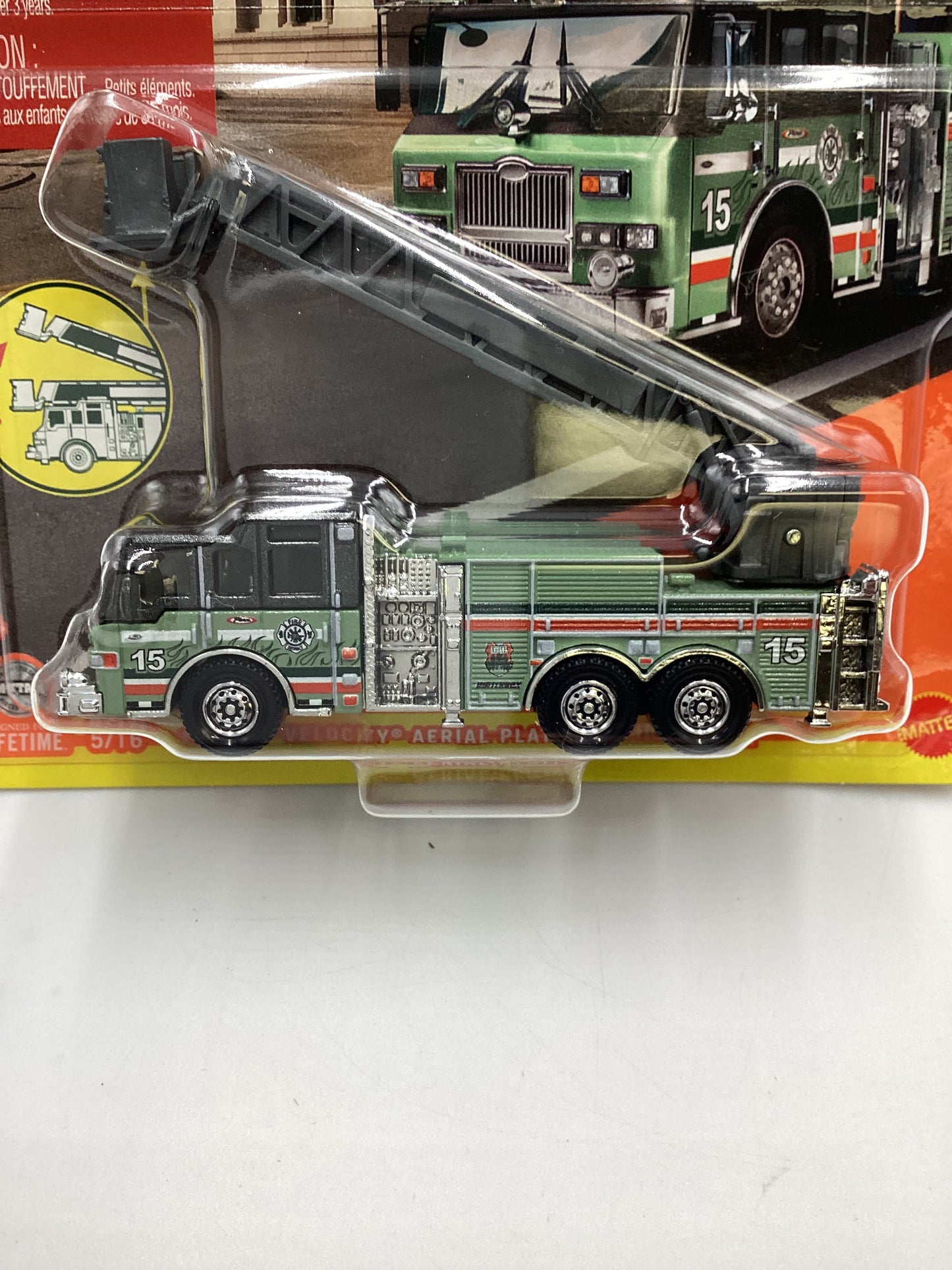 Matchbox Working Rigs #5 Pierce Velocity Aerial Platform Fire Truck Forest 168C