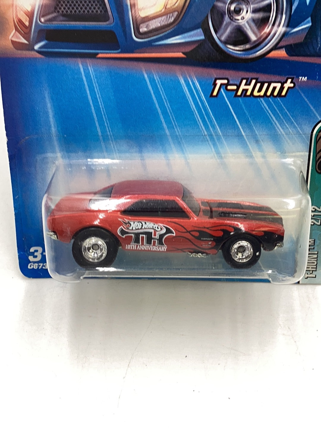 2005 Hot Wheels #122 Treasure Hunt 1967 Camaro real riders W/protector (Bad Card)