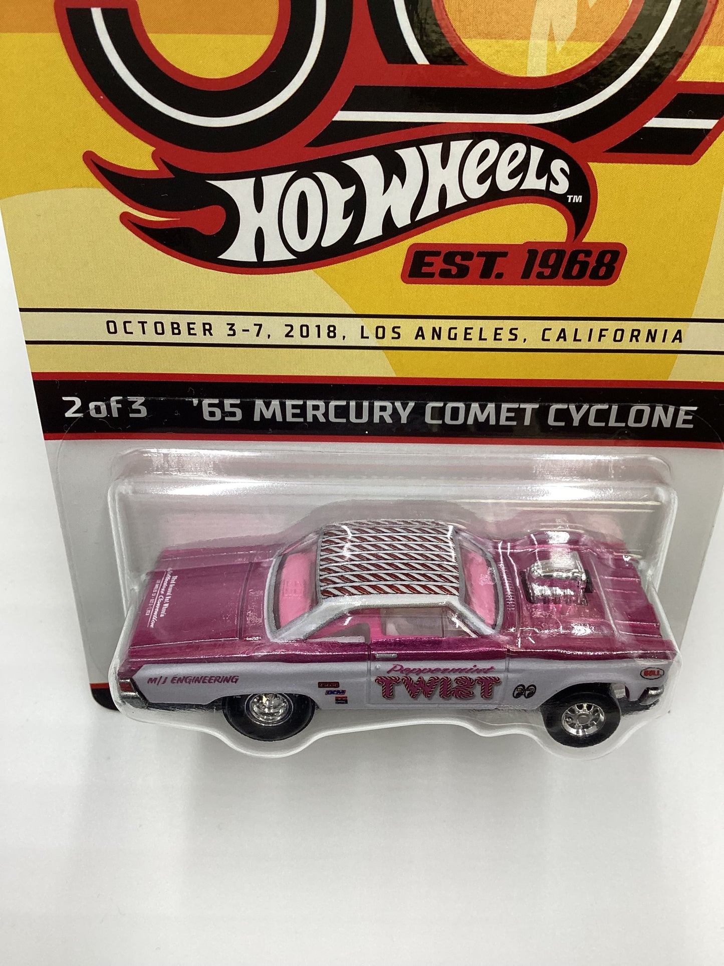 Hot Wheels 2018 32nd Annual Convention LA 65 Mercury Comet Cyclone Peppermint Twist with protector 2989/6000