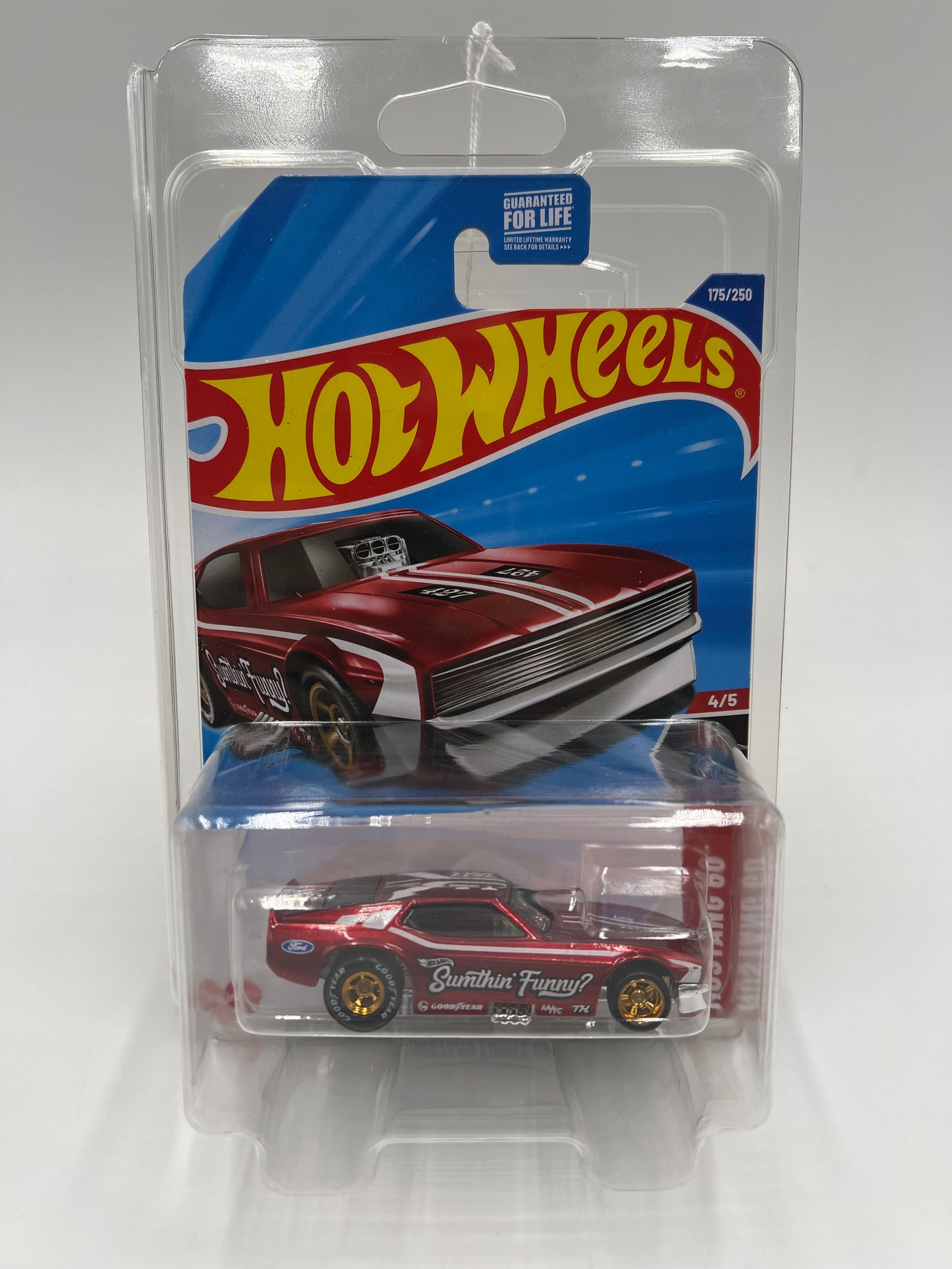 2025 Hot Wheels H Case Super Treasure Hunt #175 71 Mustang Funny Car Red W/Protector #1