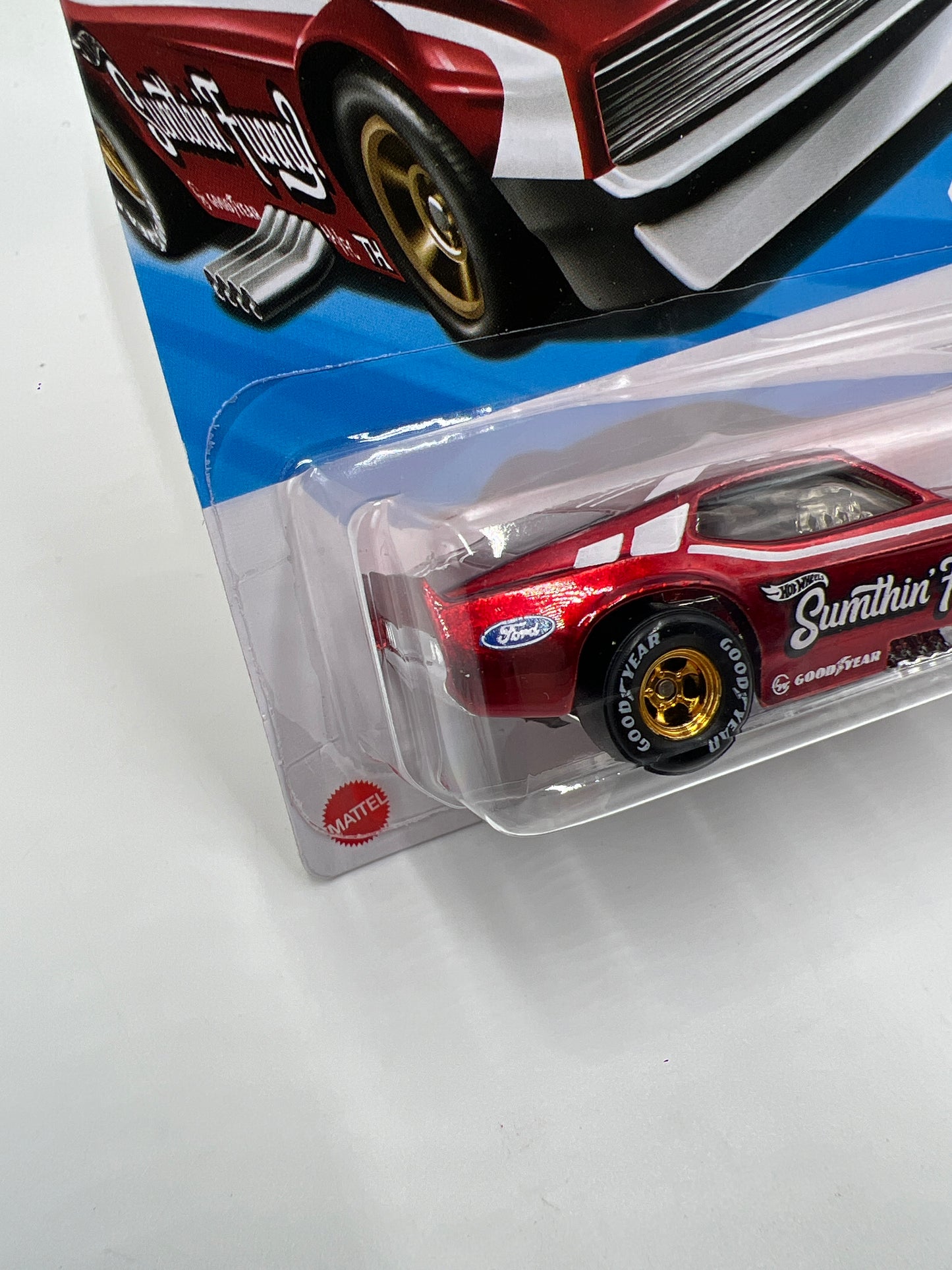 2025 Hot Wheels H Case Super Treasure Hunt #175 71 Mustang Funny Car Red W/Protector #2
