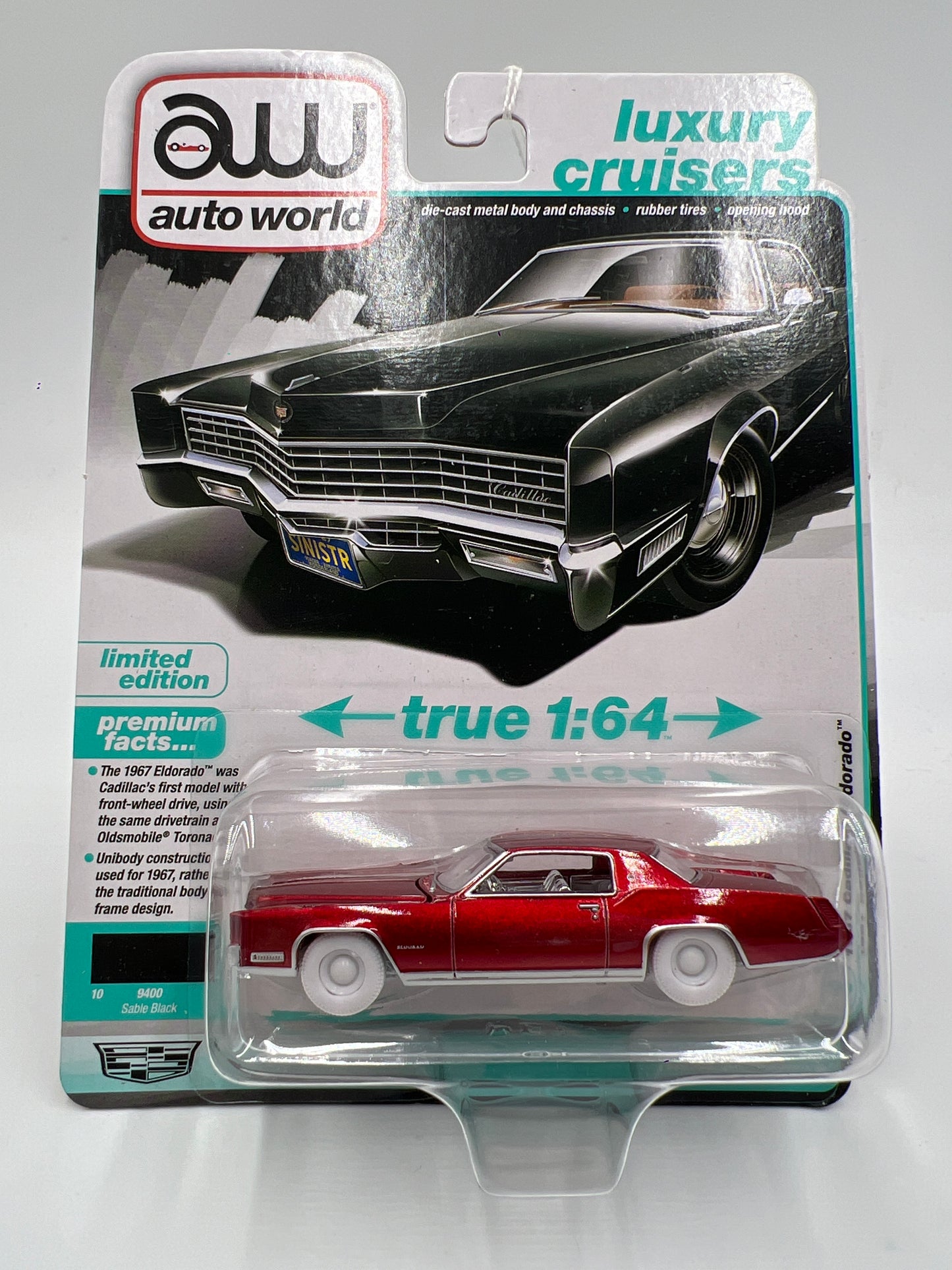 Auto World Ultra Red Chase Luxury Cruisers Release 1 Version A 1967 Cadillac Eldorado Red