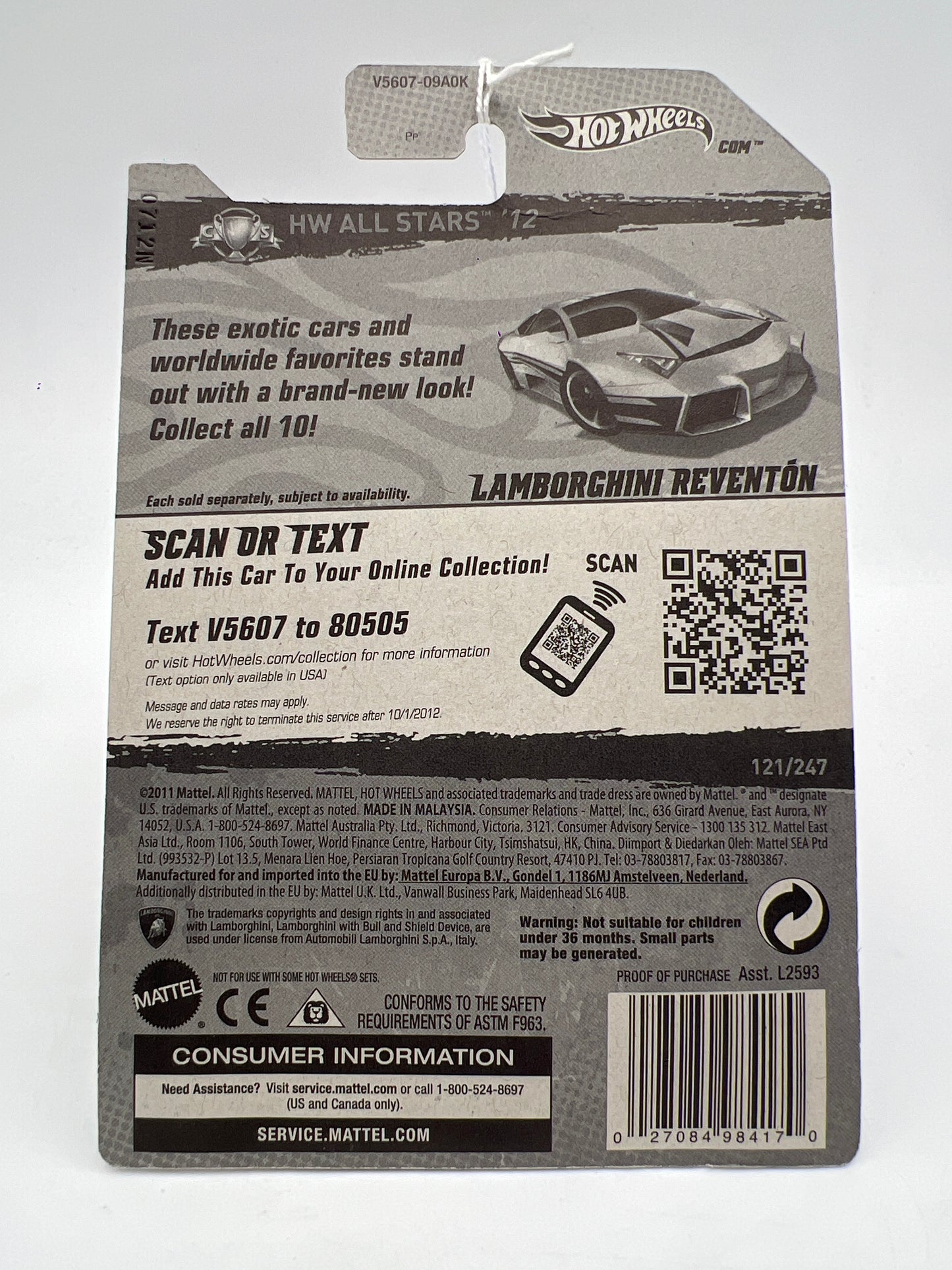 2012 Hot Wheels HW All Stars #121 Lamborghini Reventon Yellow