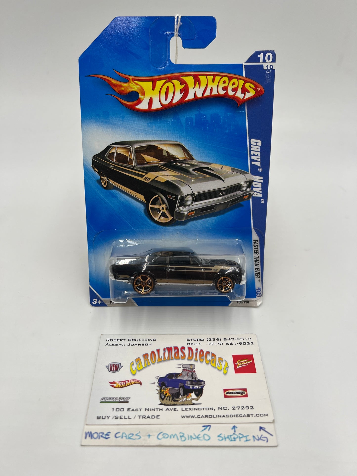 2006 Hot Wheels Faster Than Ever #136 Chevy Nova Black/Gold 16A