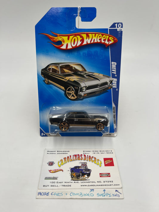 2006 Hot Wheels Faster Than Ever #136 Chevy Nova Black/Gold 16A