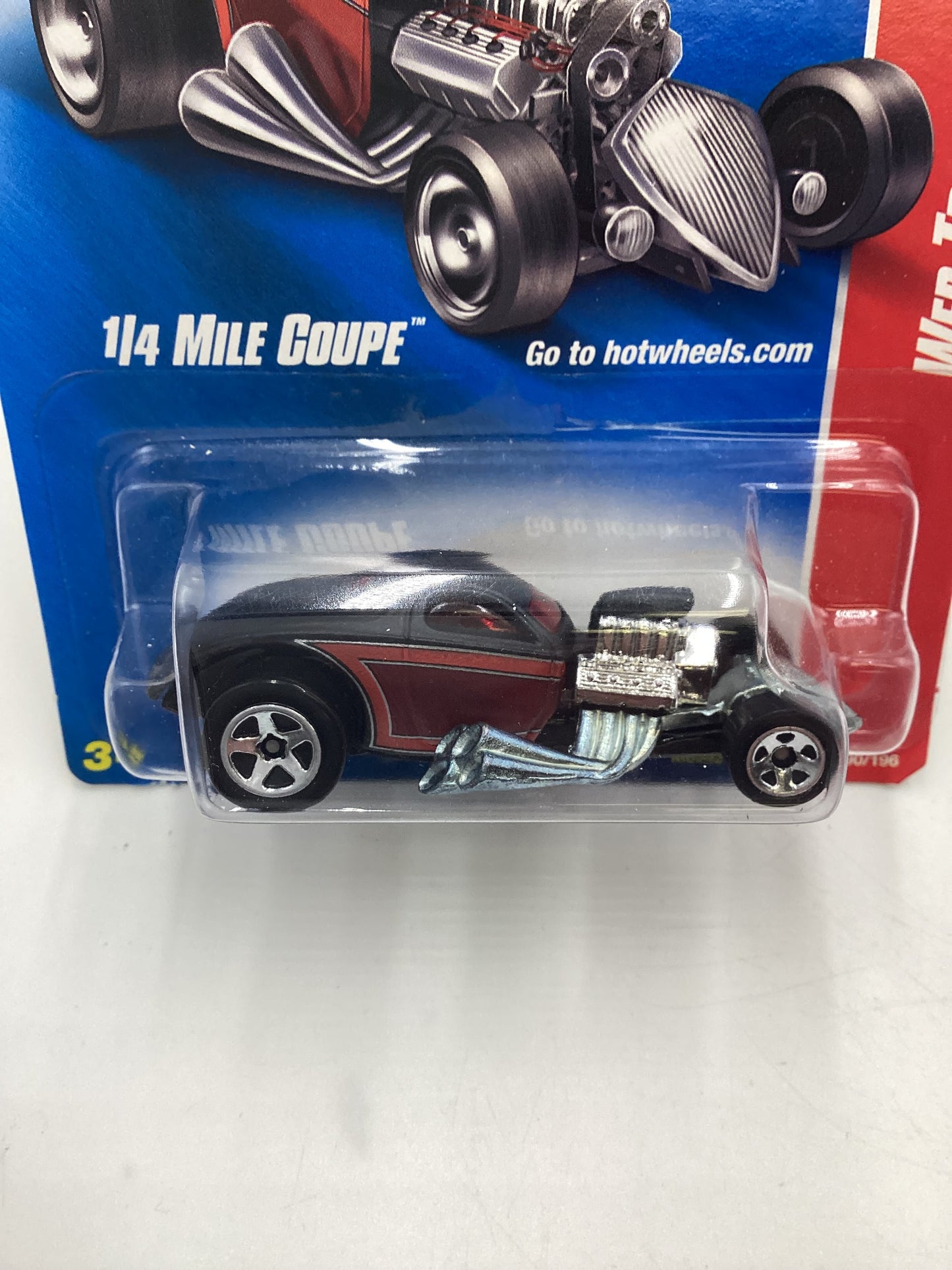 2008 Hot Wheels Web Trading Cars #90 1/4 Mile Coupe Black/Red EE4