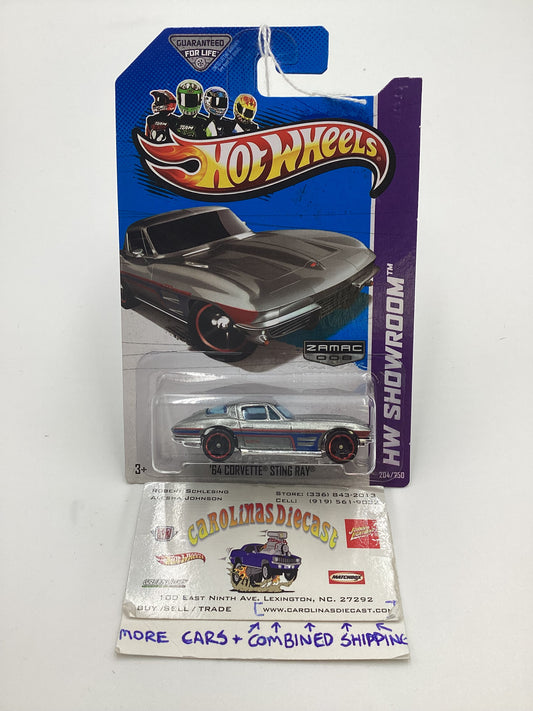 2013 Hot Wheels Zamac 008 #204 64 Corvette Stingray 143E