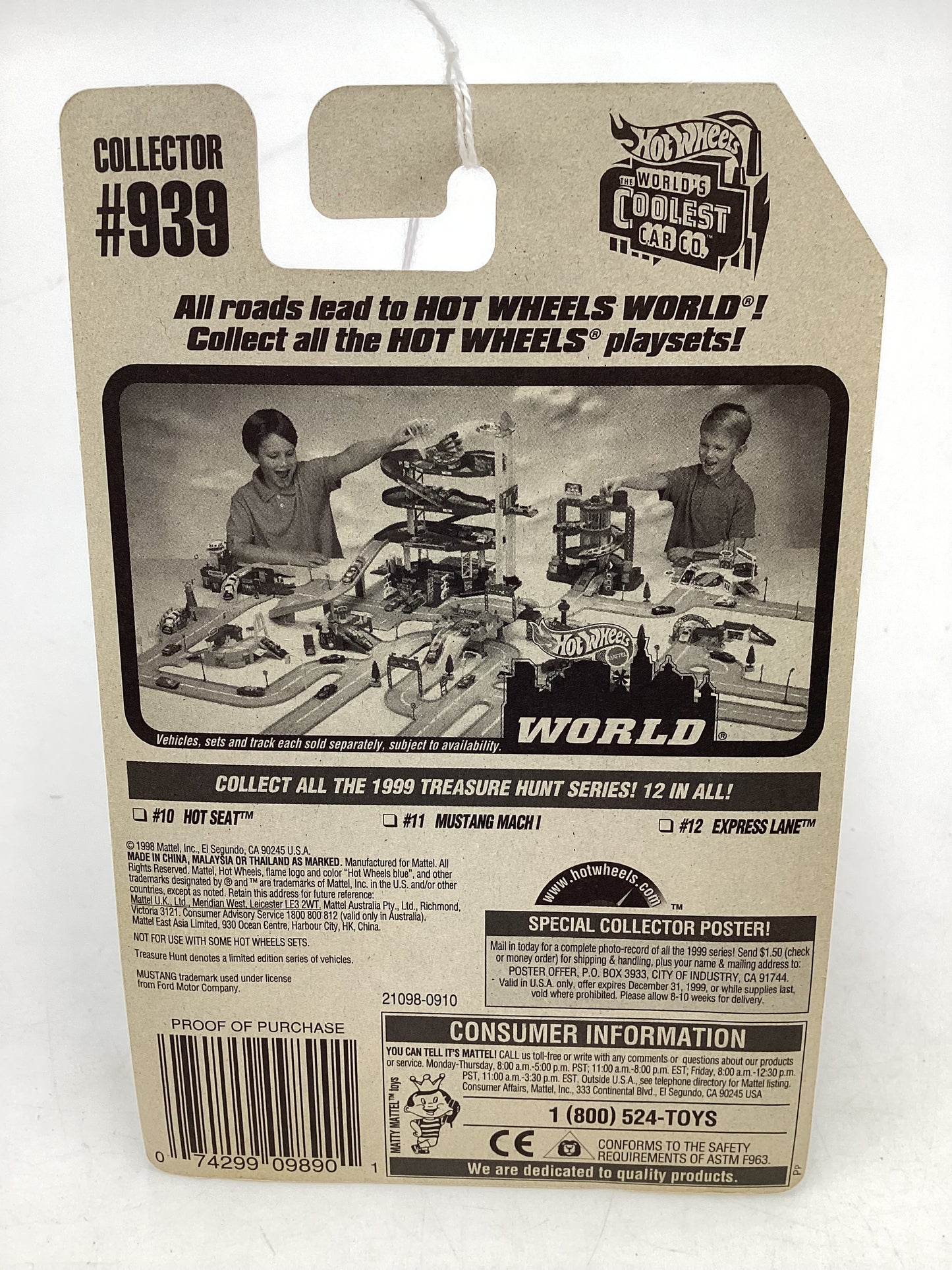 1999 Hot Wheels Treasure Hunt Series 11/12 Mustang Mach 1 #939 277K