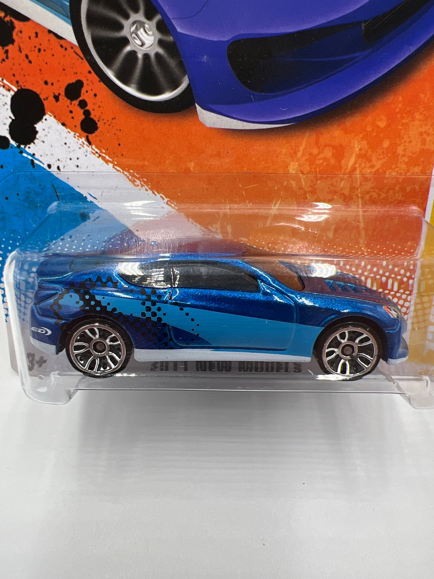 2011 Hot Wheels New Models #50 Hyundai Genesis Coupe Blue Bad J Hook SR
