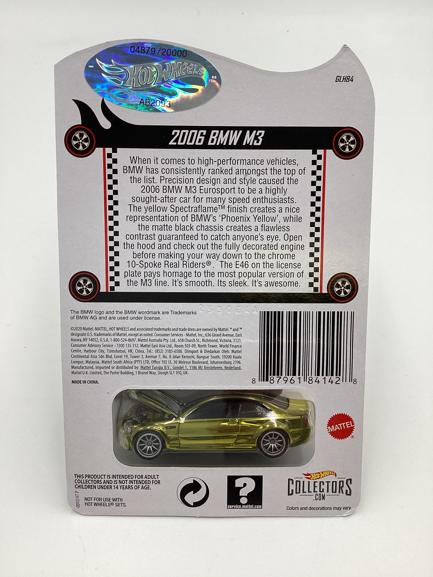 2020 Hot Wheels RLC #04879/20000 2006 BMW M3 Antifreeze