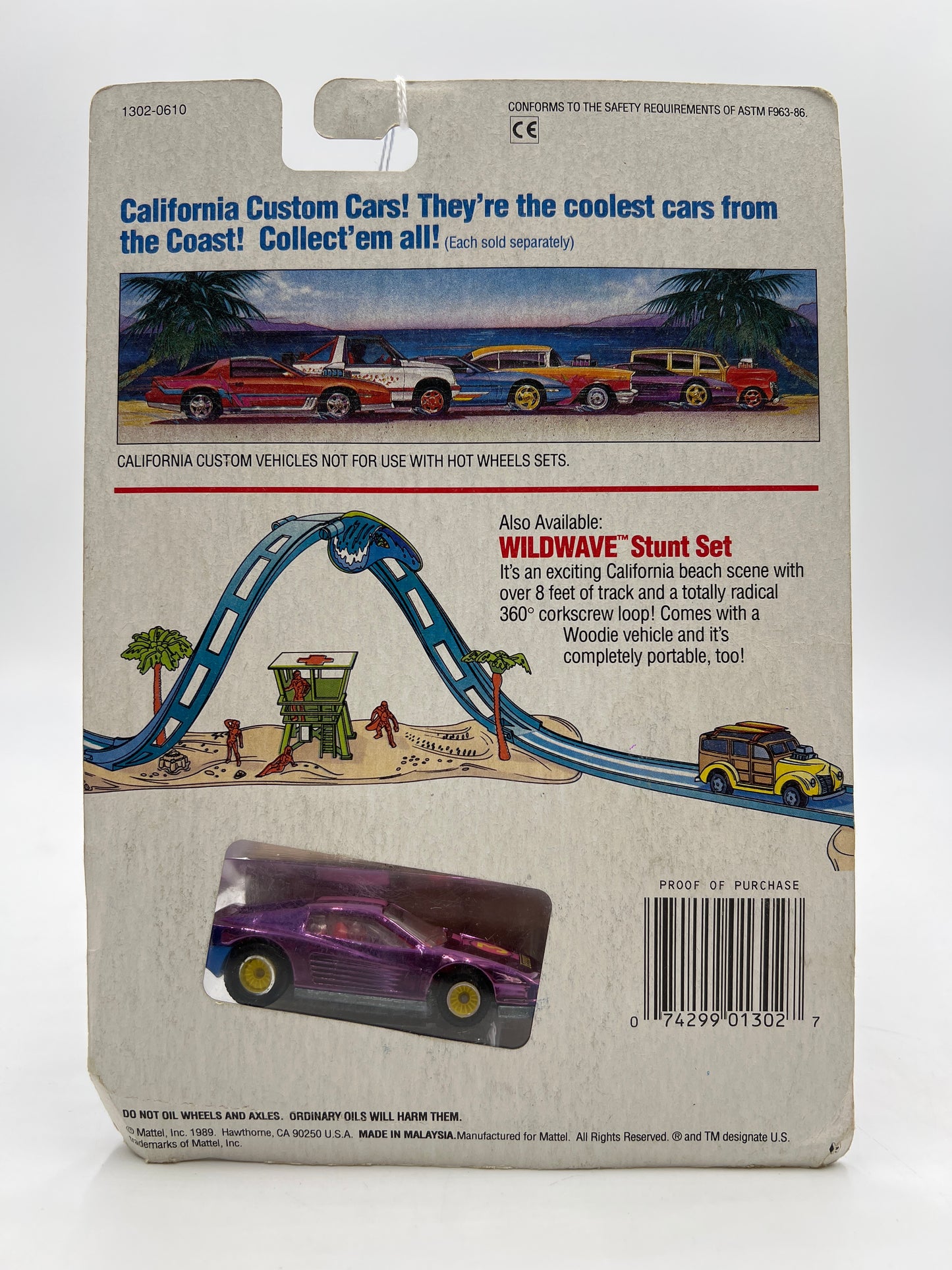 1989 Hot Wheels California Custom 1302 Ferrari Testarossa Purple