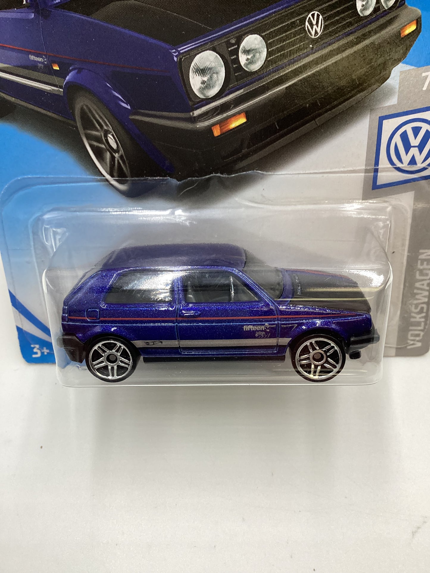 2019 Hot Wheels #68 Volkswagen Golf MK2 Blue 97i