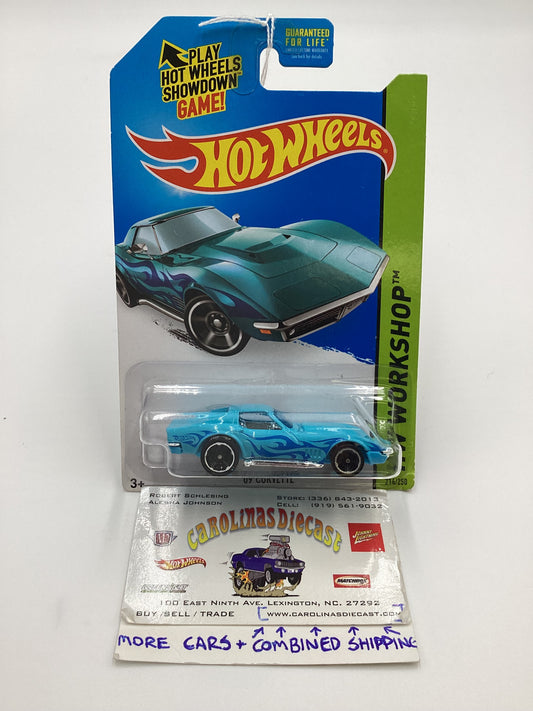 2014 Hot Wheels Kmart Exclusive #214 69 Corvette Light Blue 237F