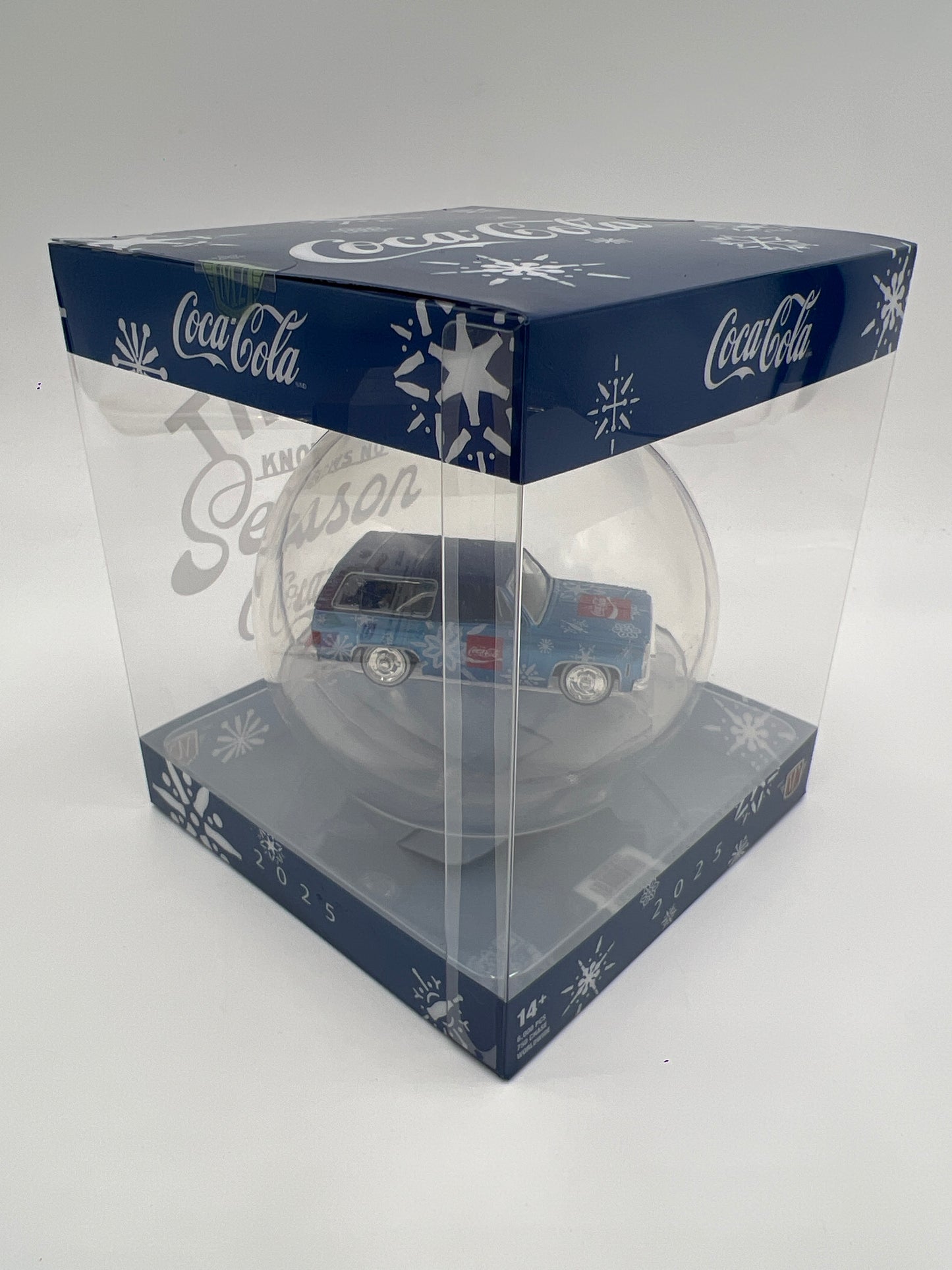 2025 M2 Machines Coca Cola Holiday Christmas Ornaments 1973 Chevrolet K5 Blazer Blue