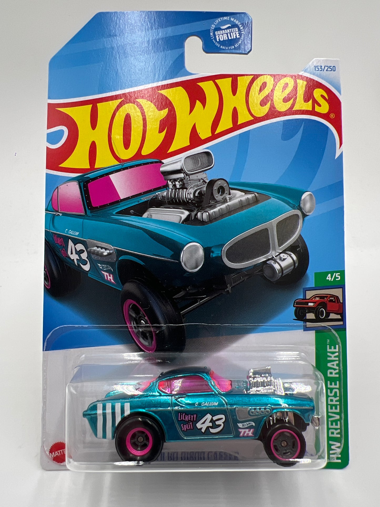 2024 Hot Wheels Super Treasure Hunt #153 Volvo P1800 Gasser Blue W/Protector #1