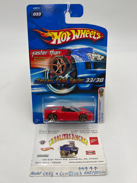 2006 Hot Wheels First Editions #033 Faster Than Ever Ferrari F430 Spider Red *Tastefully Altered Card*