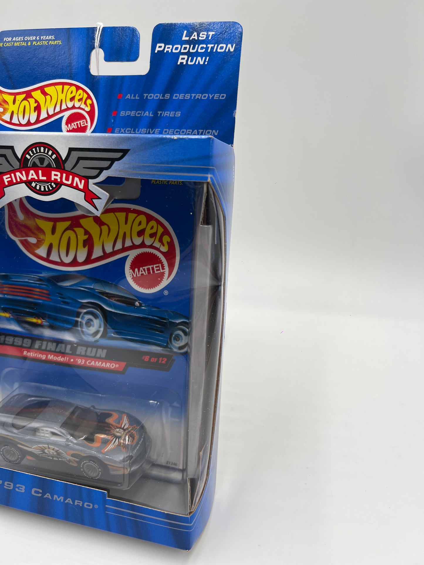 1999 Hot Wheels Final Run #8 93 Camaro Gray W/Real Riders