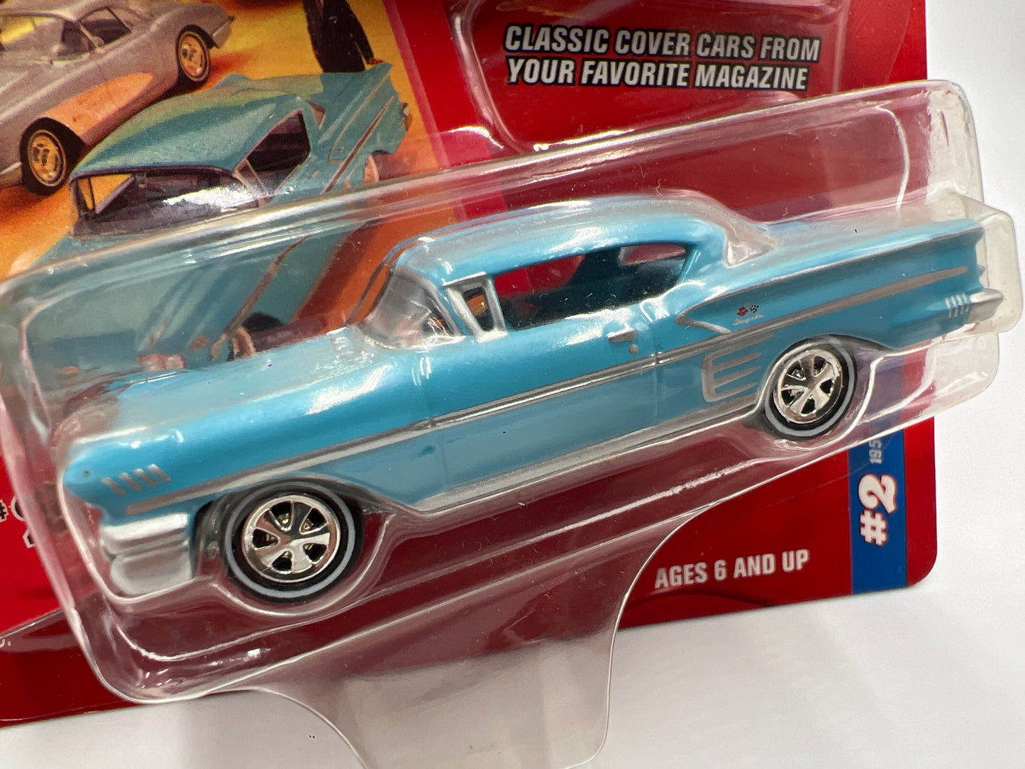 Johnny Lightning Motor Trend #2 1958 Chevy Impala Light Blue 221E