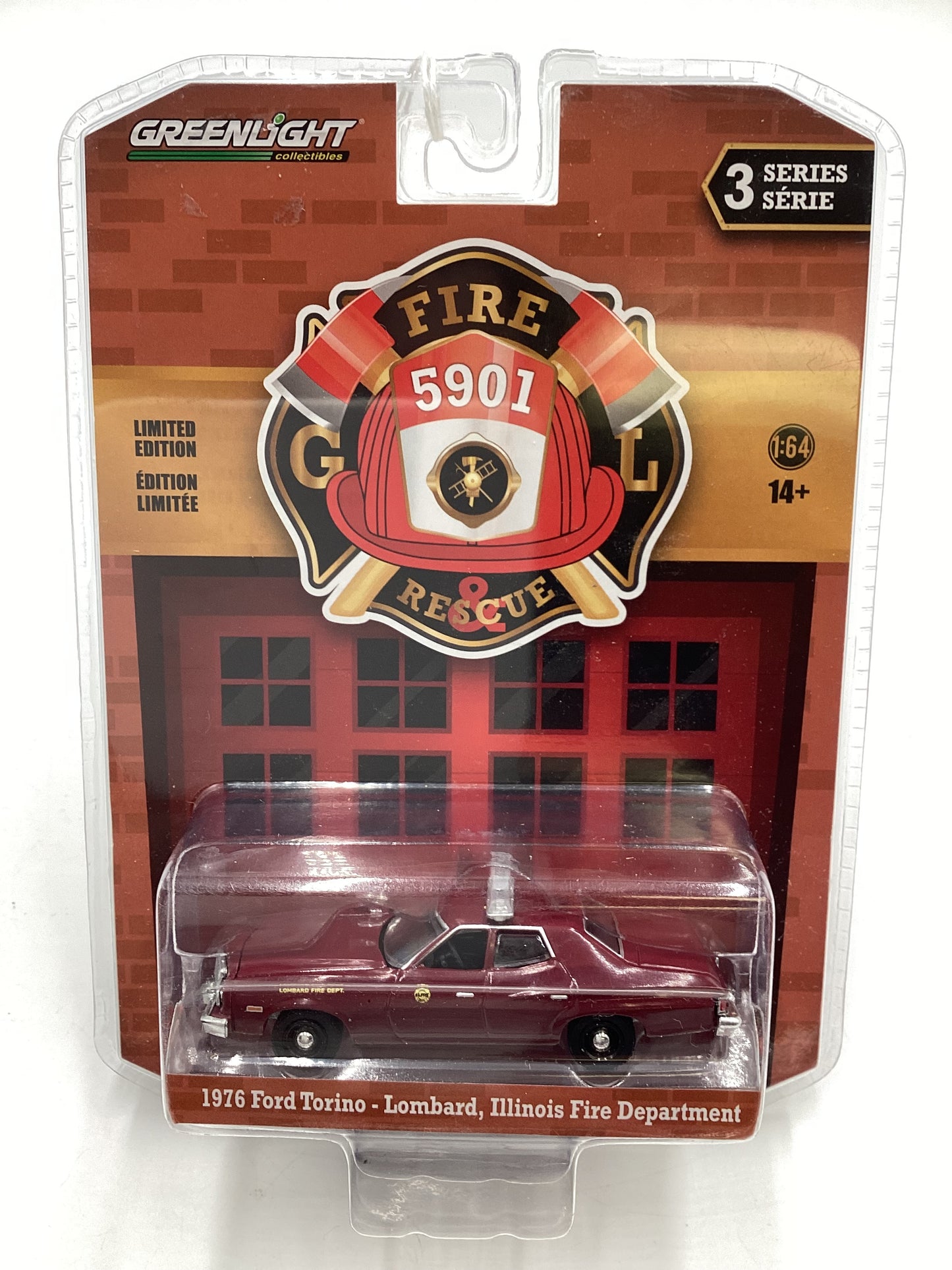 Greenlight GL 5901 Fire and Rescue Series 3 1976 Ford Torino Lombard Illinois Fire Department 177D