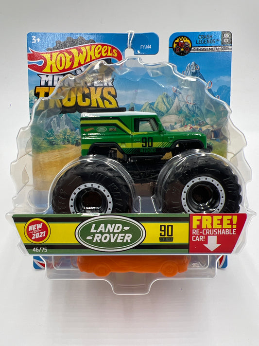 2021 Hot Wheels Monster Trucks Crash Legends #46 Land Rover Defender 90 131G