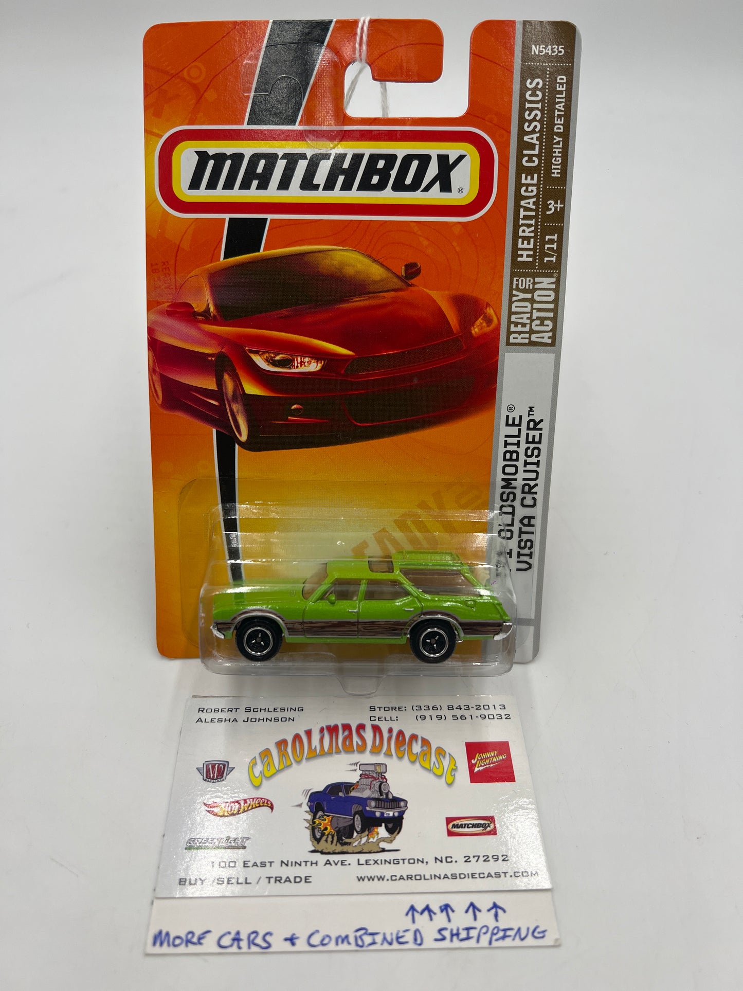 2009 Matchbox #1 Heritage Classics 71 Oldsmobile Vista Cruiser Lime Green #1 (Backwards J Hook) 50i