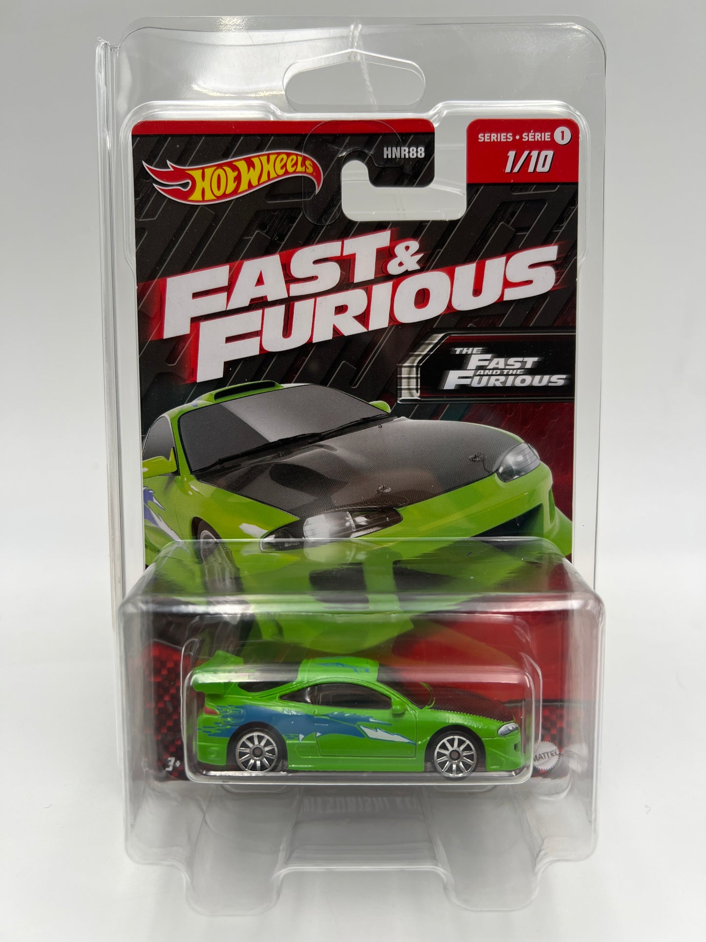 Hot Wheels Fast & Furious Series 1 #1 95 Misubishi Eclipse Green W/Protector
