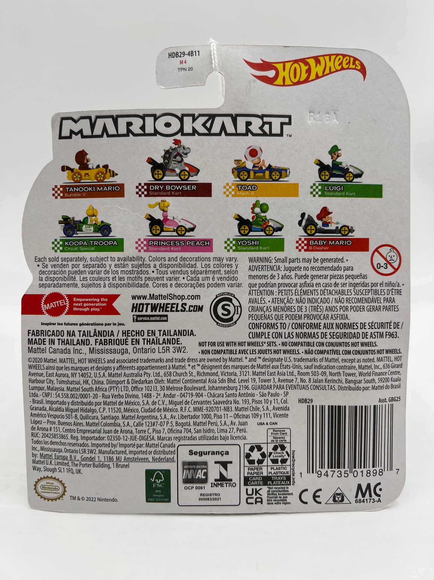 Hot Wheels Mario Kart Dry Bowser Standard Kart