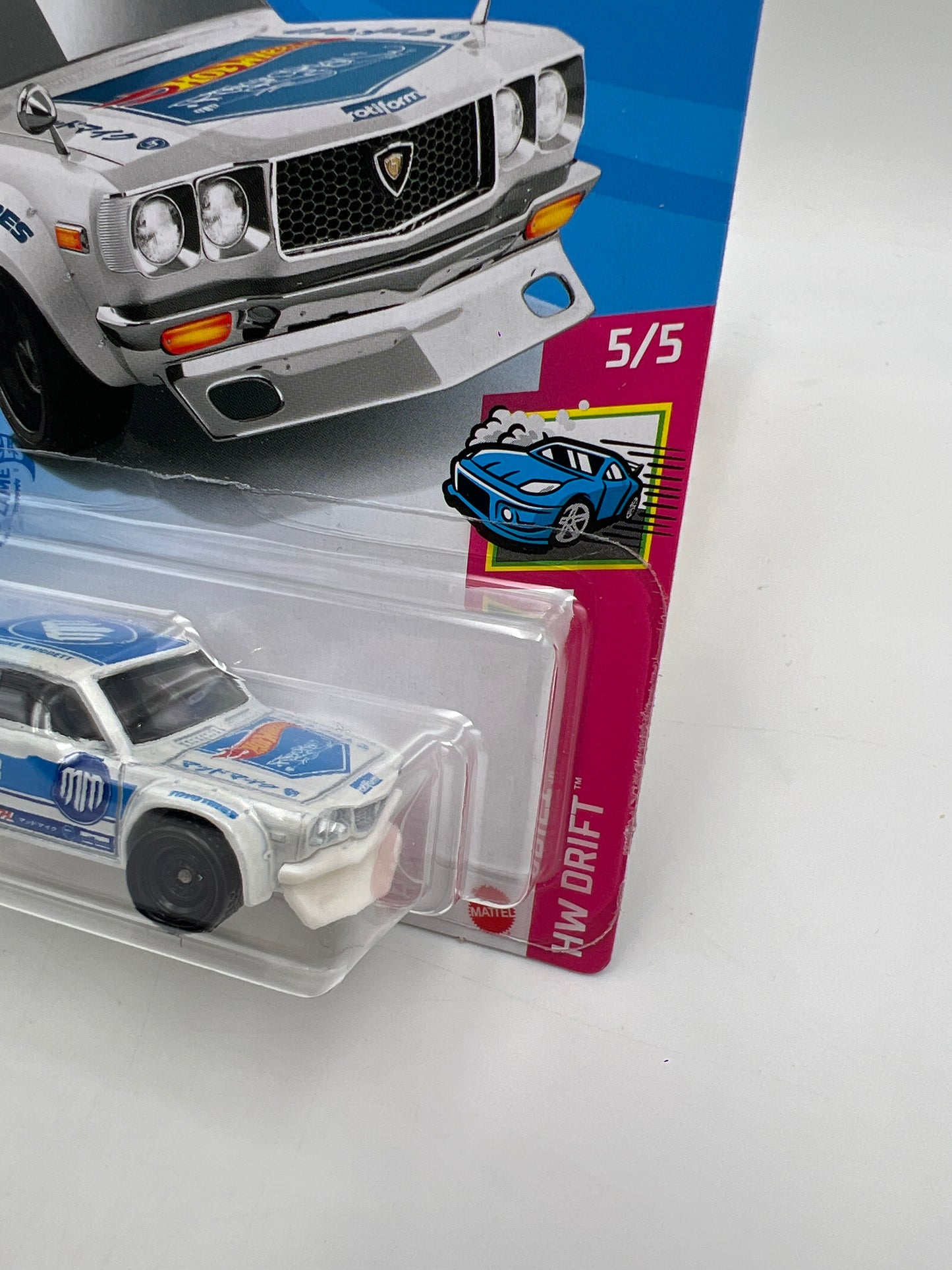 2021 Hot Wheels Super Treasure Hunt #137 Mazda RX-3 White W/Protector