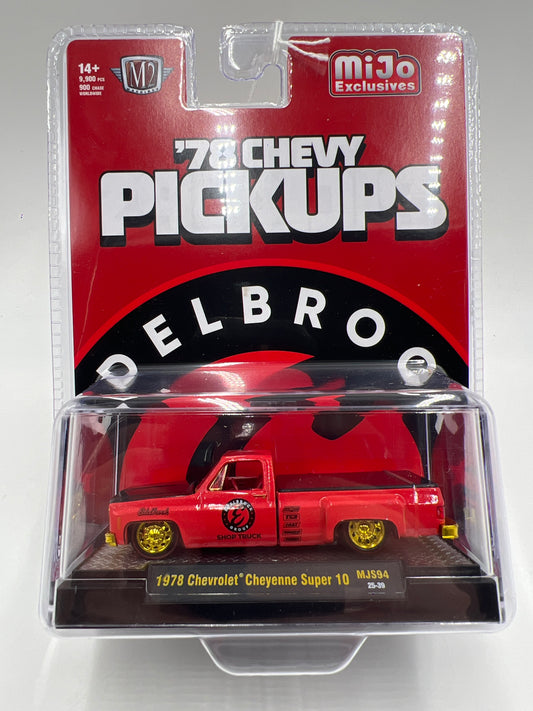 M2 Machines MiJo Exclusives CHASE 1978 Chevrolet Cheyenne Super 10 Red Edelbrock MJS94