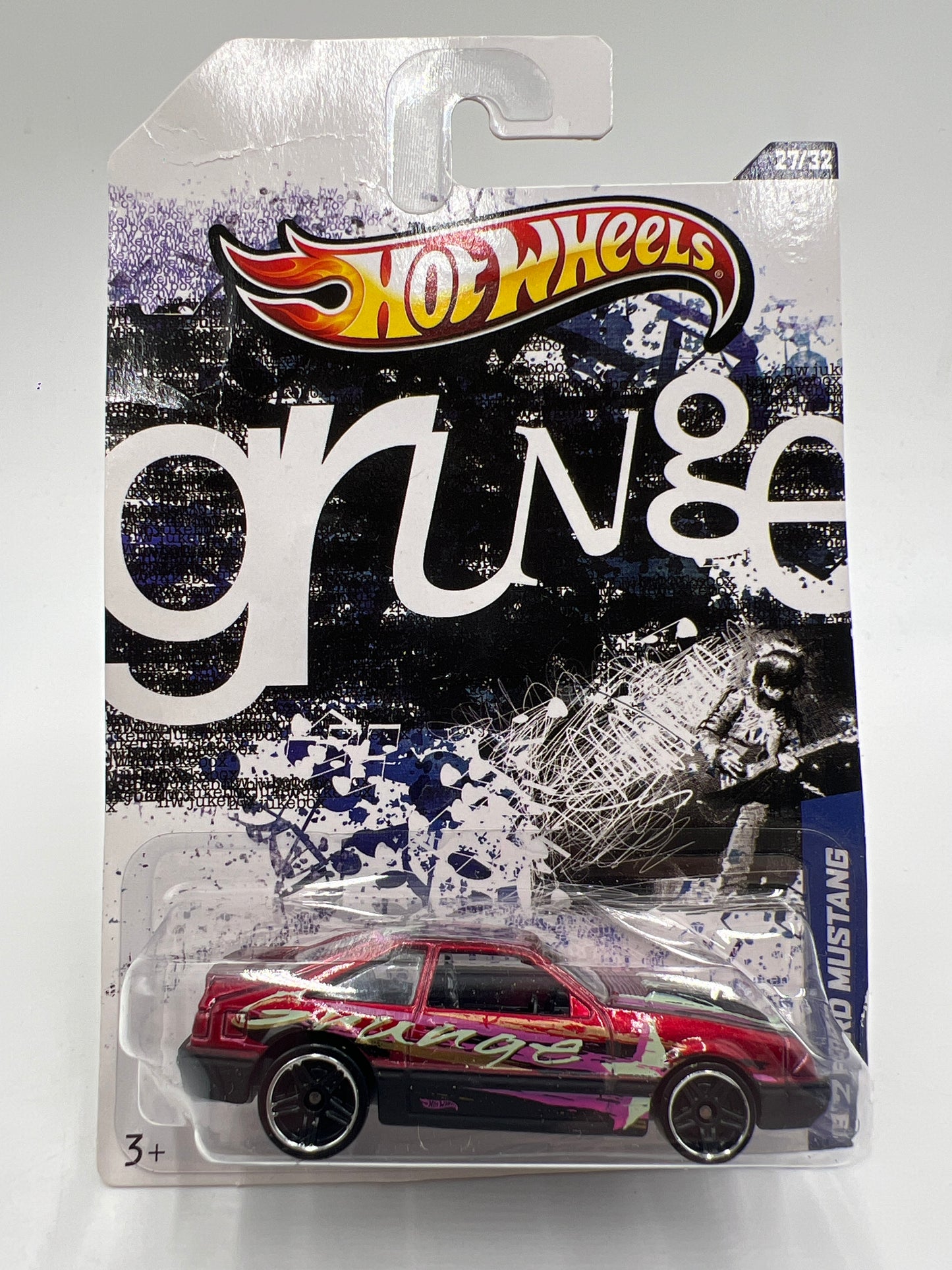 Hot Wheels Jukebox Grunge #27 92 Ford Mustang Foxbody Red W/Protector Bad Cards