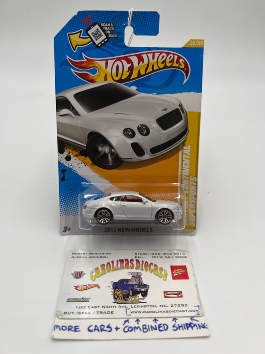 2012 Hot Wheels New Models #36 Bentley Continental Supersports White 68A